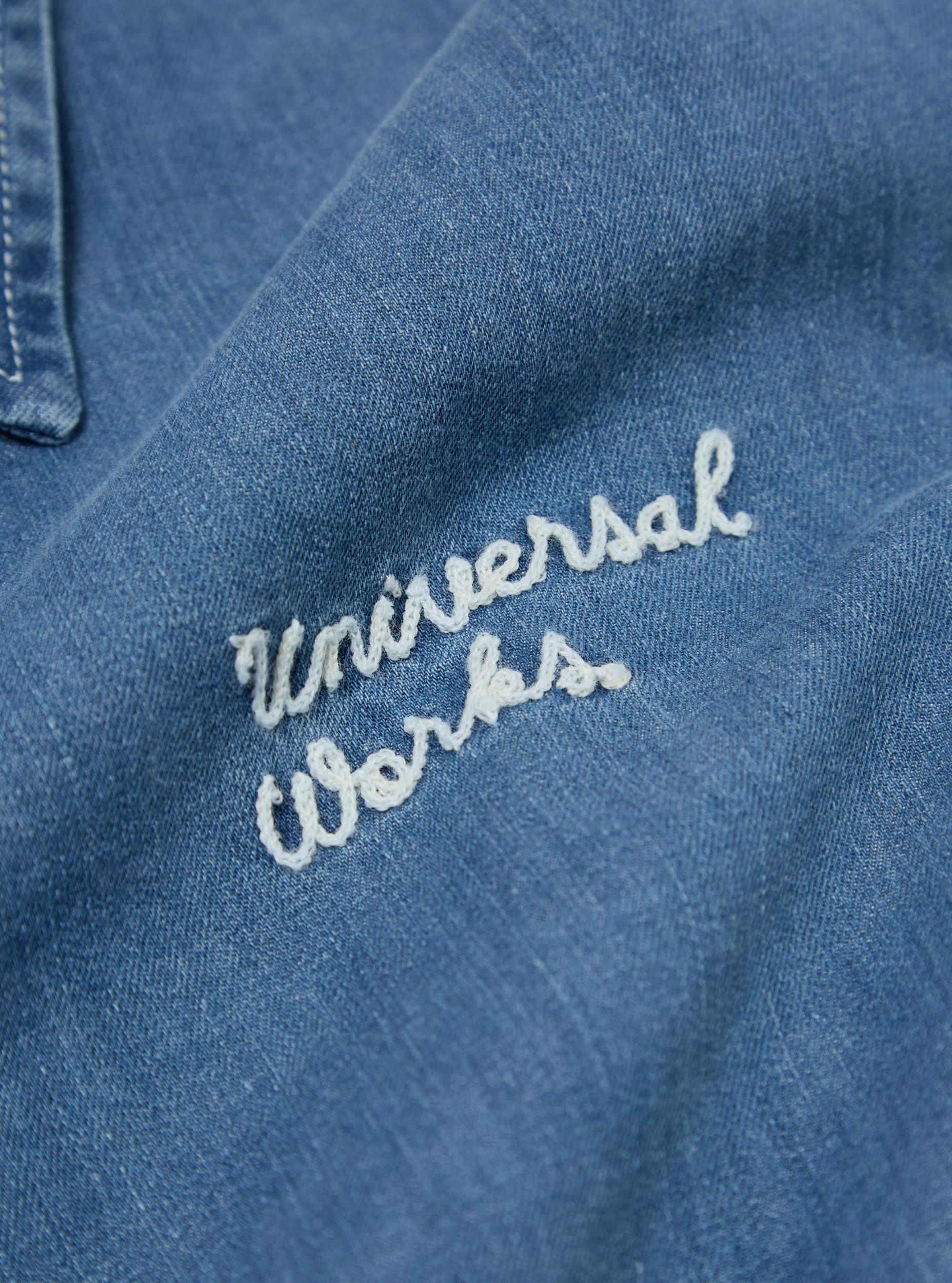 Washed Indigo 8oz Organic Denim Head Coach Jacket Product Image