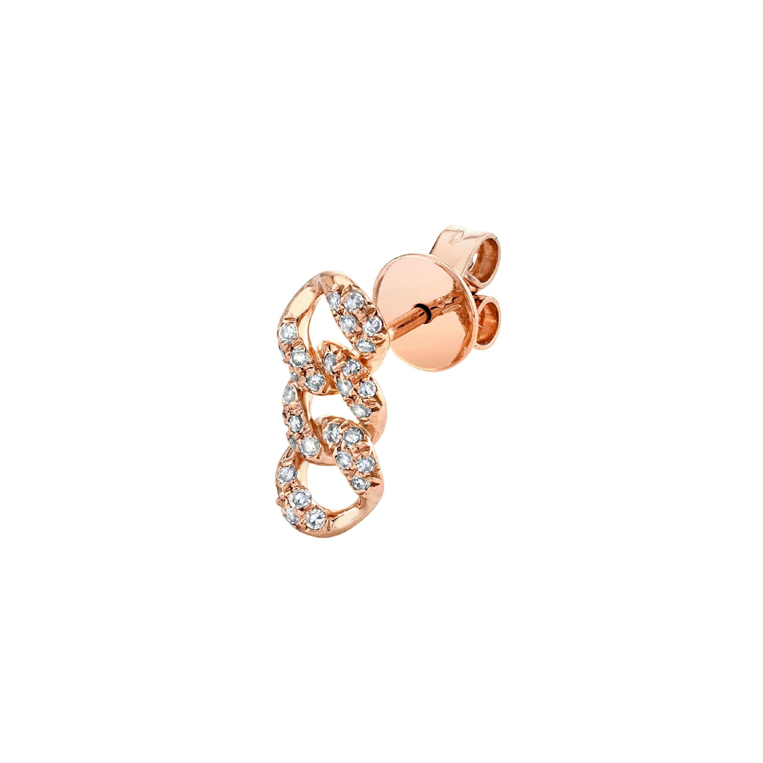 SINGLE DIAMOND PAVE LINK STUD Product Image