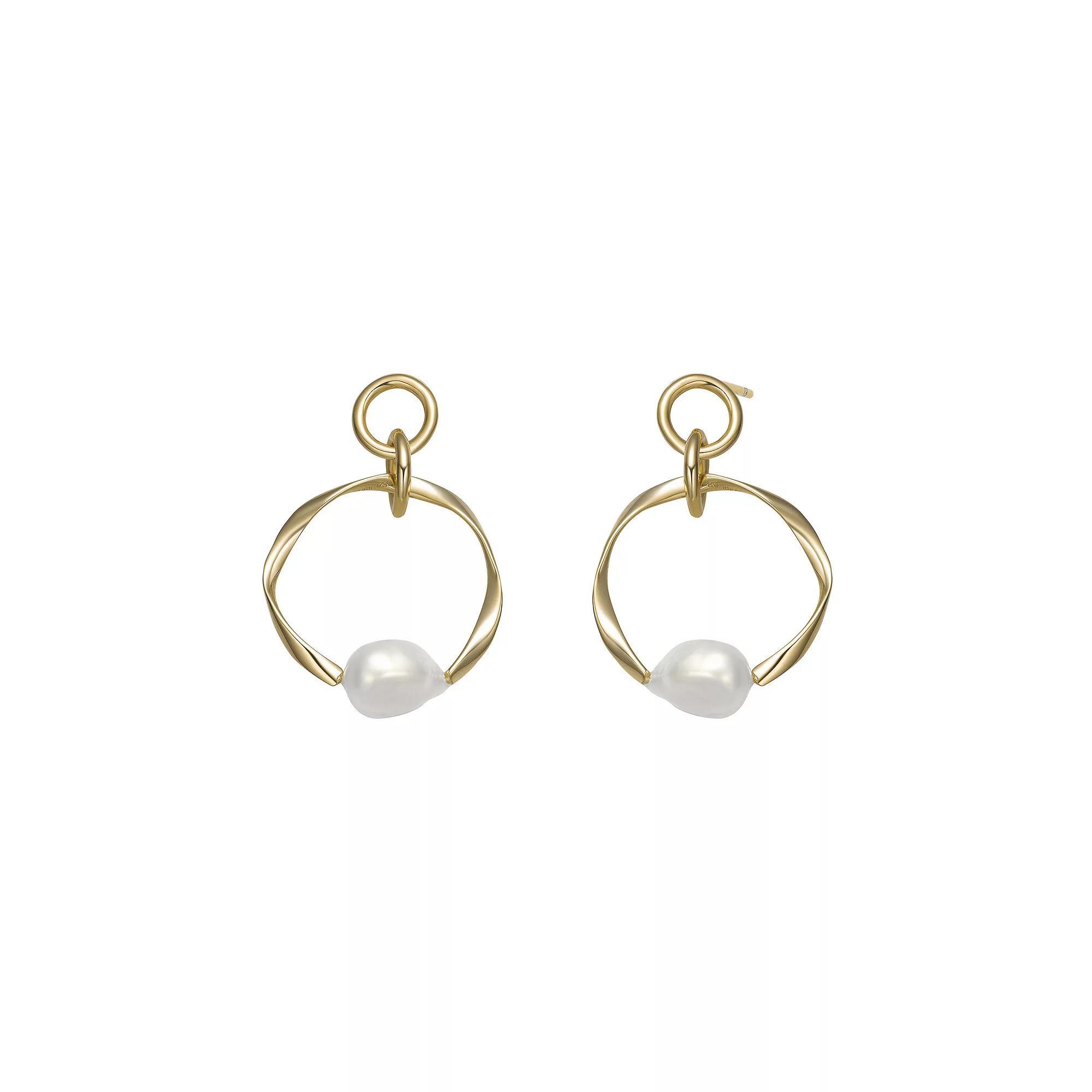 14k Gold Sterling Silver Freshwater Cultured Pearl Drop Earrings, Womens, Gold Tone Product Image