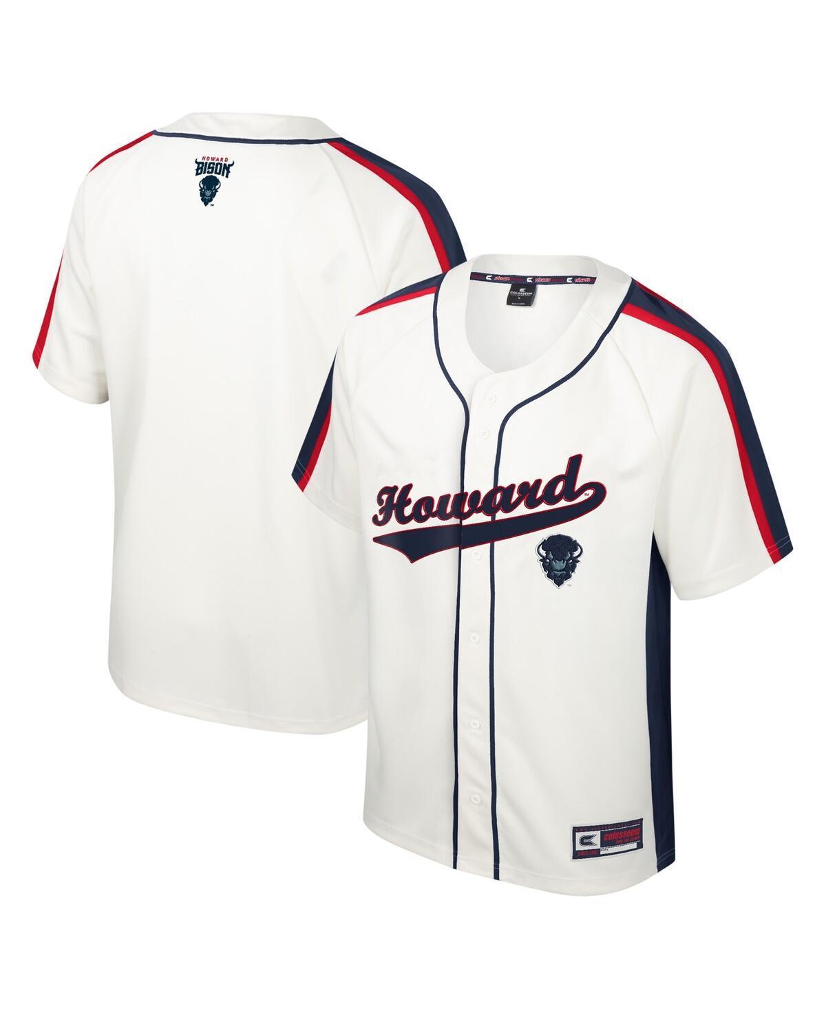 Men's Colosseum Cream Howard Bison Ruth Button-Up Baseball Jersey, Size: XL, Nc2 Beige Product Image