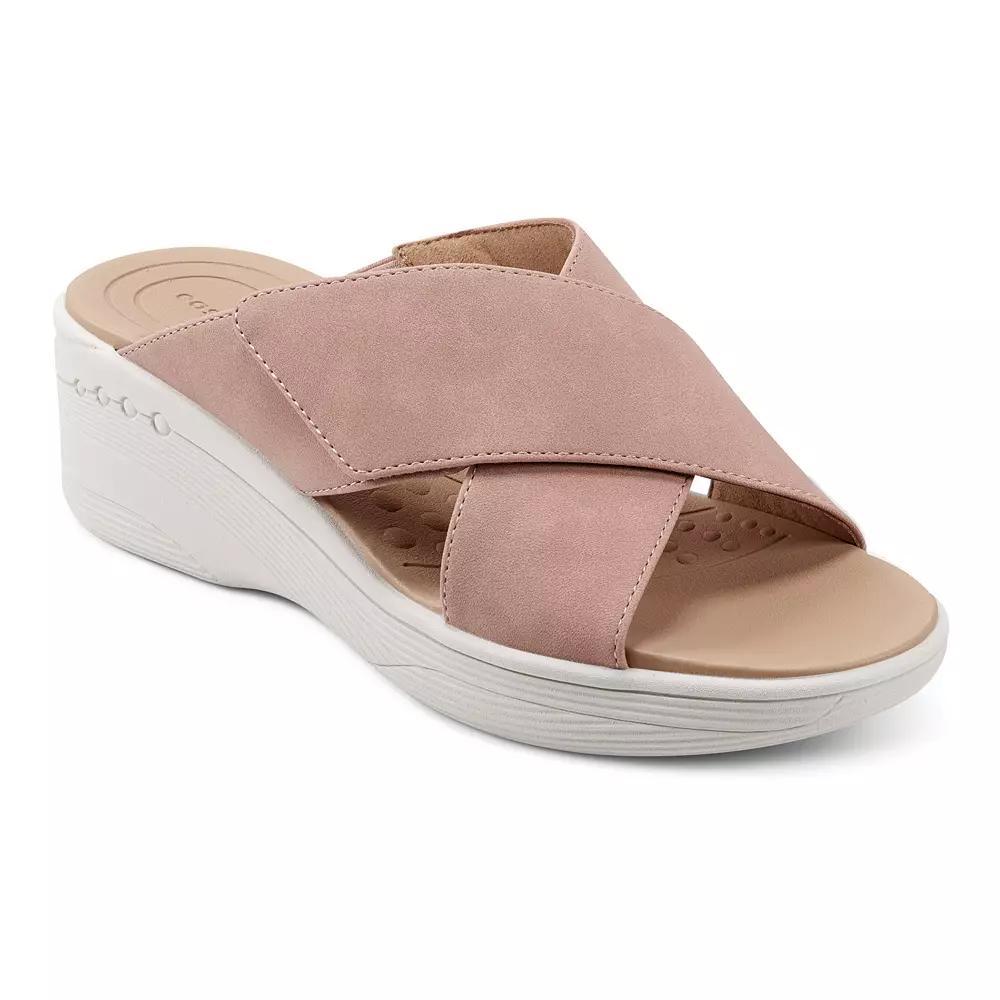 Easy Spirit Bindie Women's X-Band Wedge Slide Sandals, Size: 9, Black Product Image