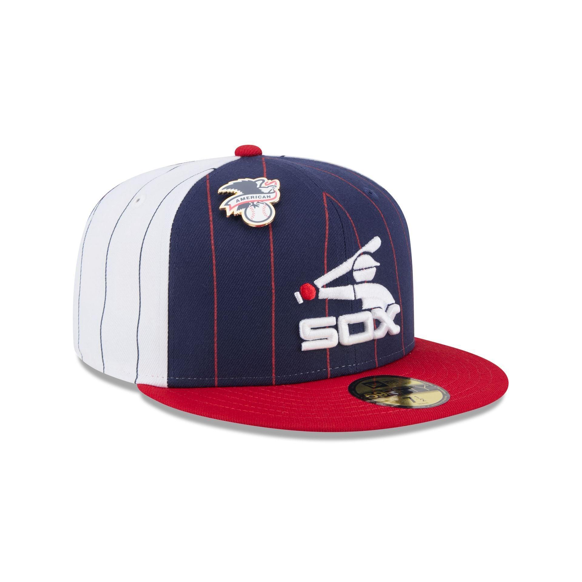 Chicago White Sox Pinstripe League Pin 59FIFTY Fitted Hat Male Product Image
