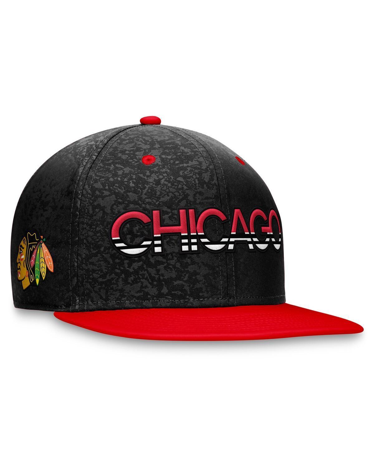 Men's Fanatics Branded  Black/Red Chicago Blackhawks Authentic Pro Rink Two-Tone Snapback Hat Product Image