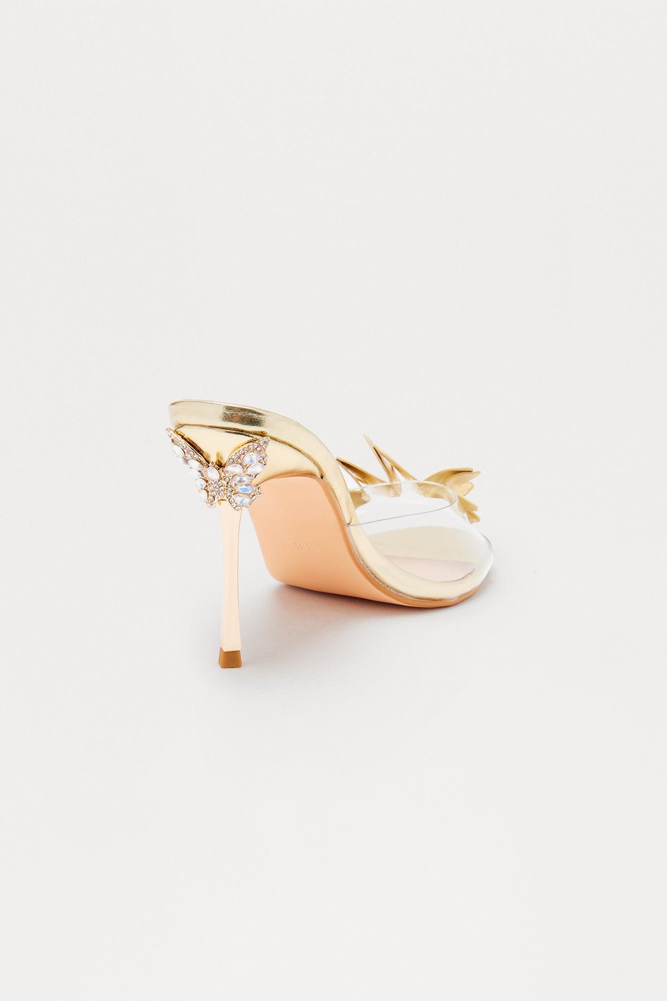 Whimsy Hardware Butterfly Heels - Gold Product Image