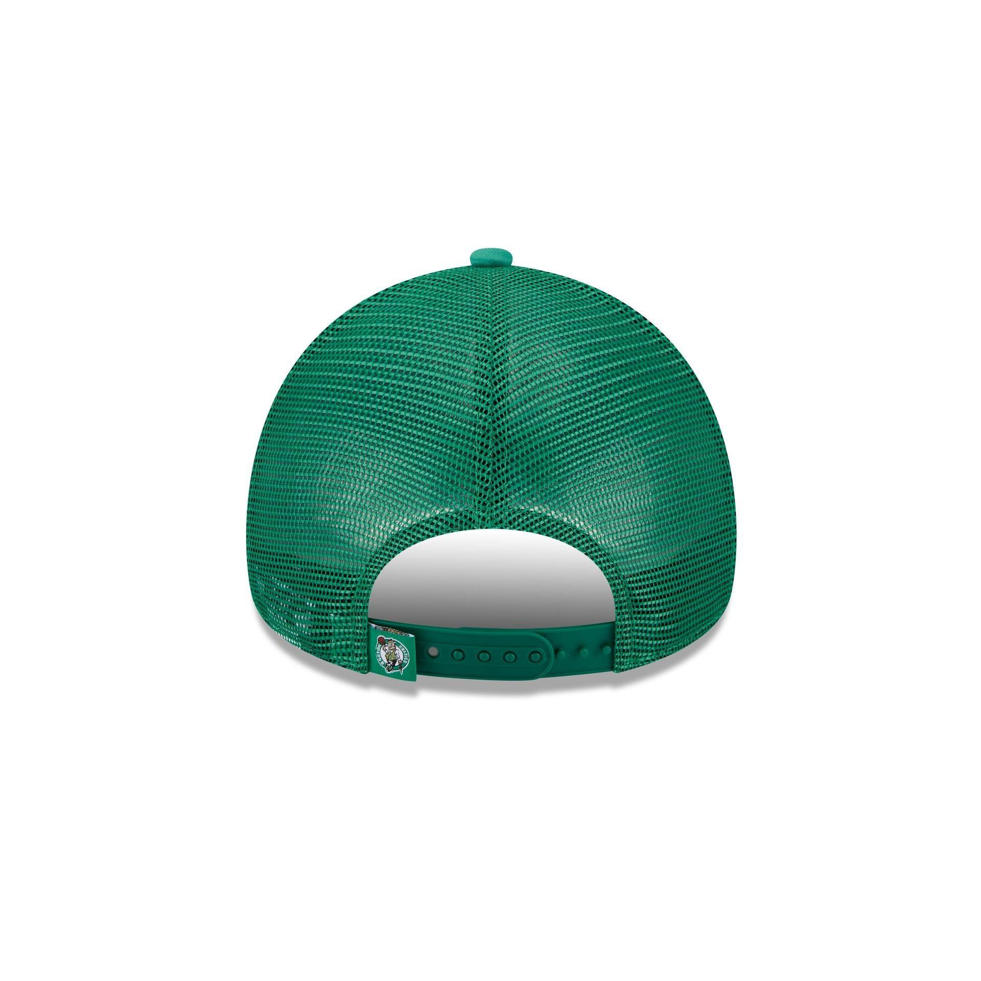 Boston Celtics Distressed 9FORTY A-Frame Trucker Hat Male Product Image