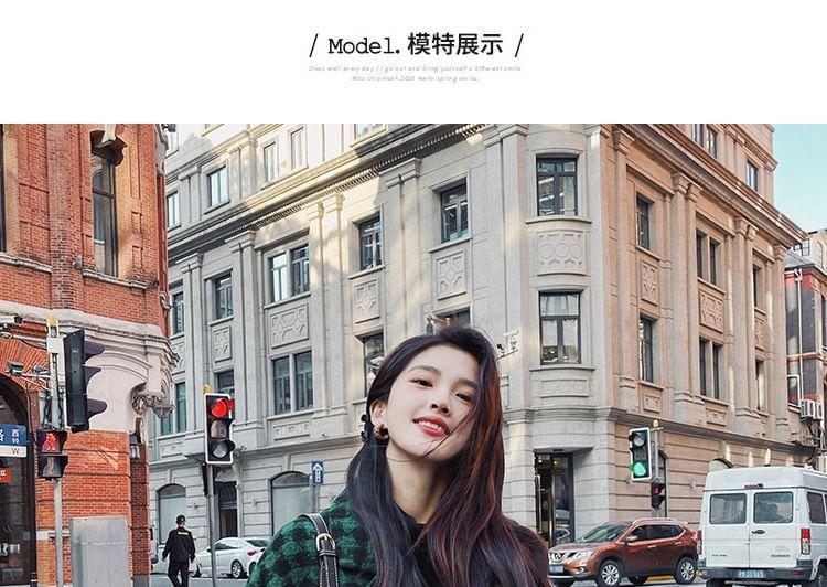 Notch Lapel Plaid Double-Breasted Coat Product Image
