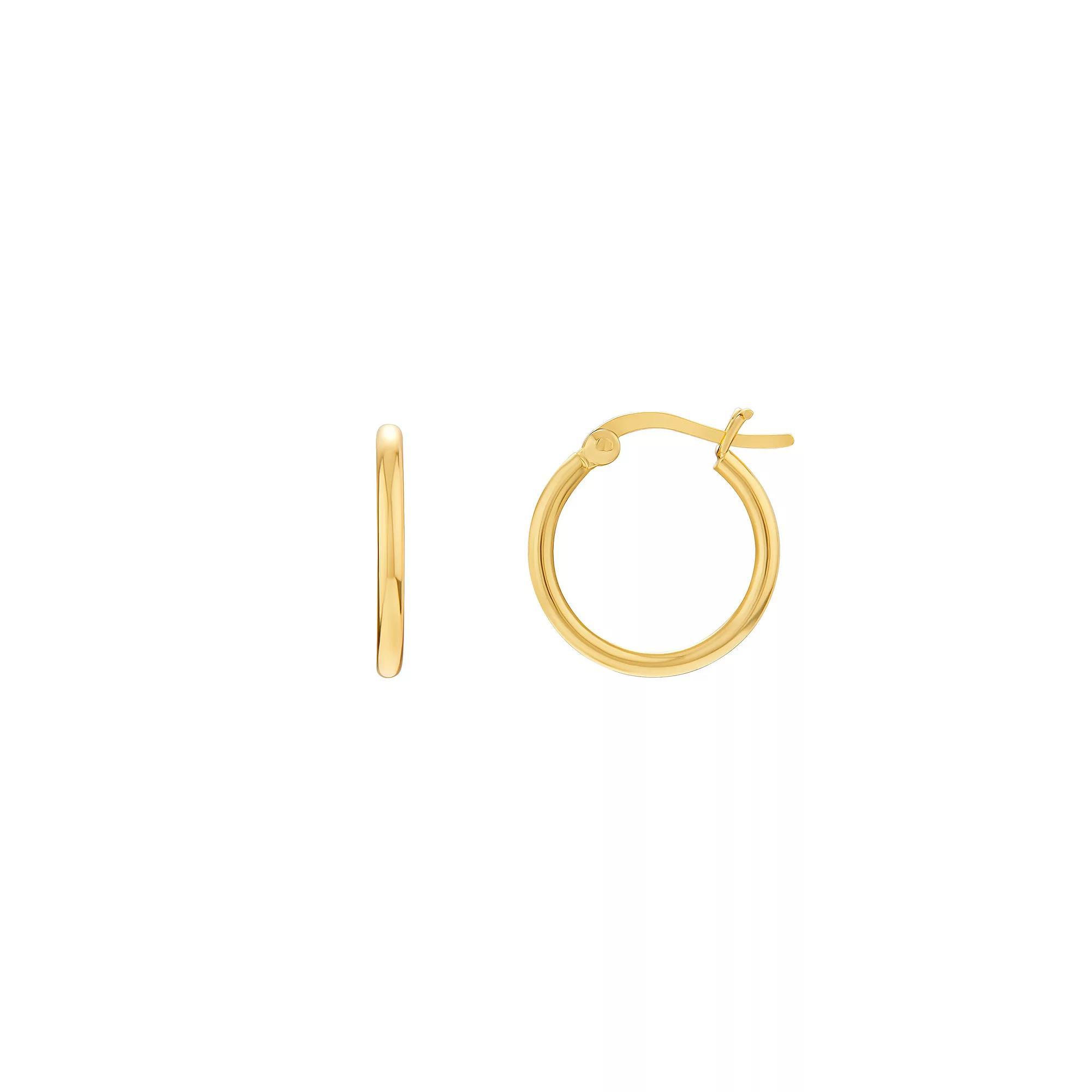 PRIMROSE Sterling Silver Tube Hoop Earrings, Women's, 14k Gold Over Product Image