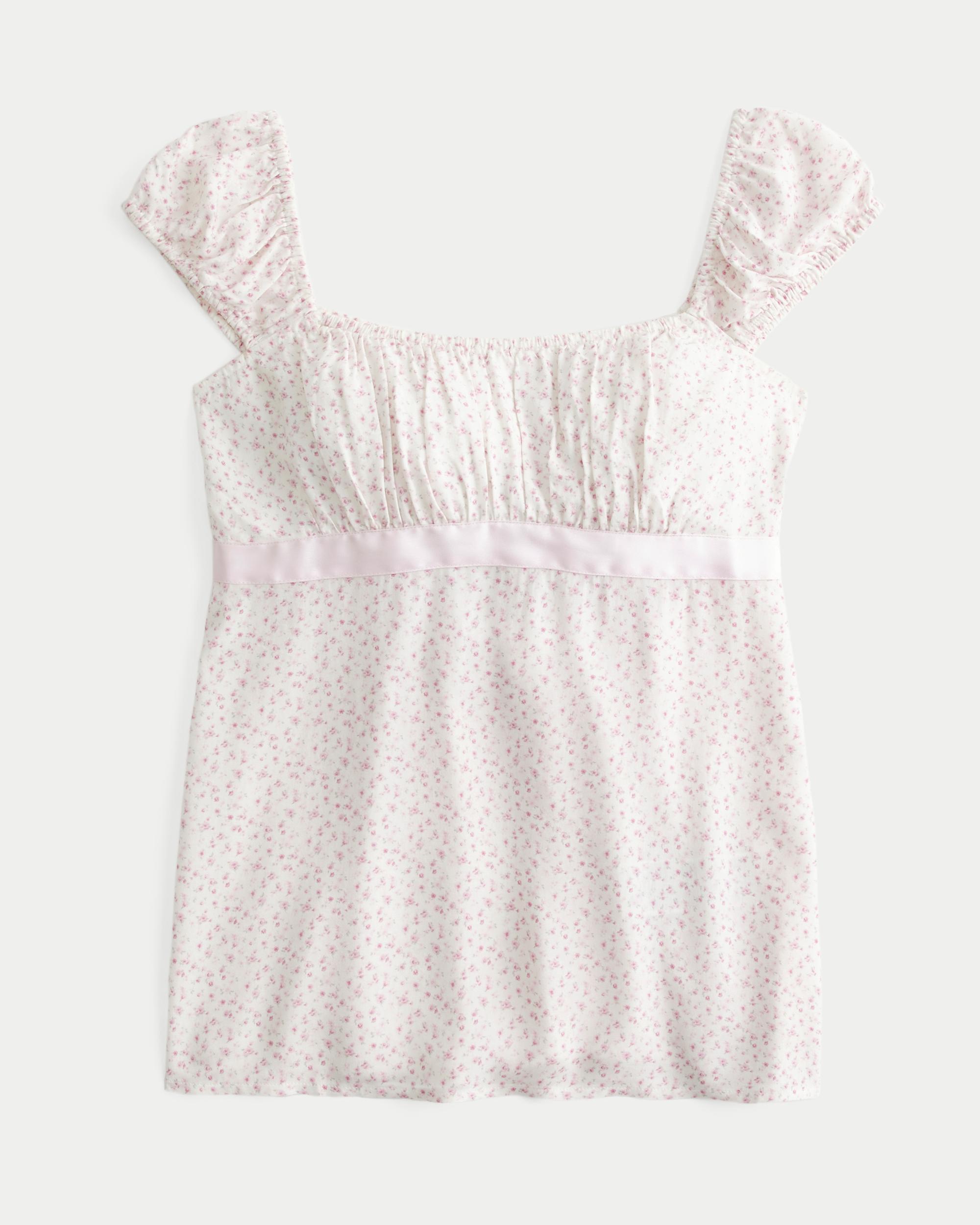 Easy Satin Tie Babydoll Top Product Image