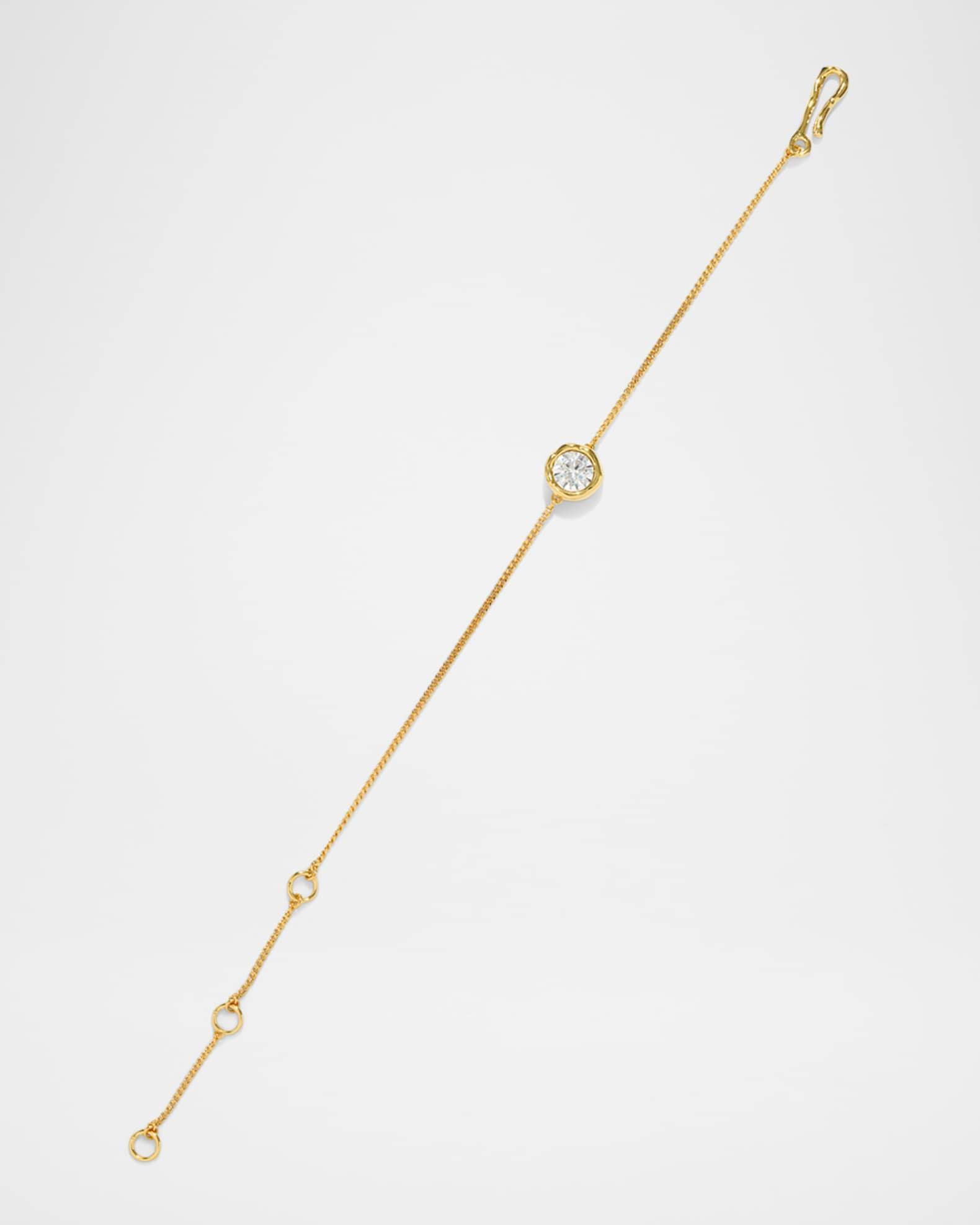 Asterales Gold Solitaire CZ Chain Bracelet Product Image