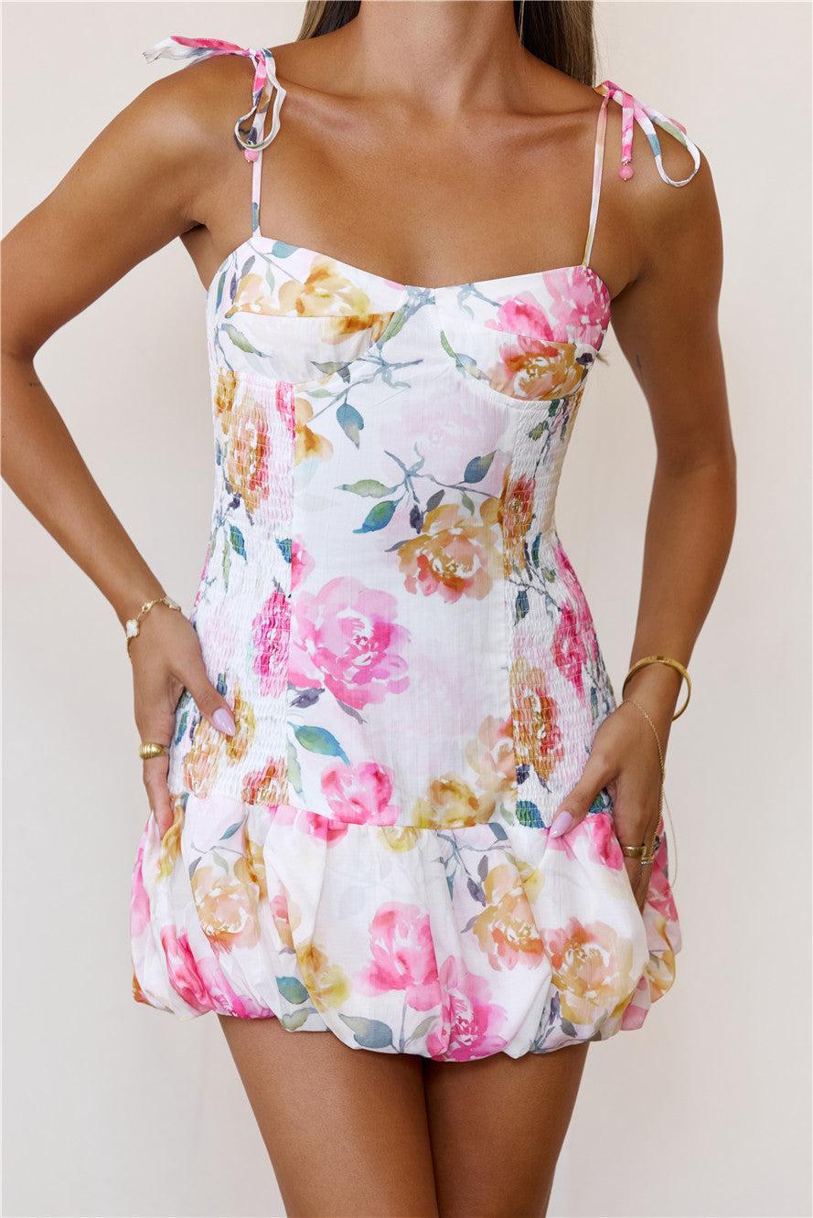 Softly She Blooms Mini Dress Print Product Image