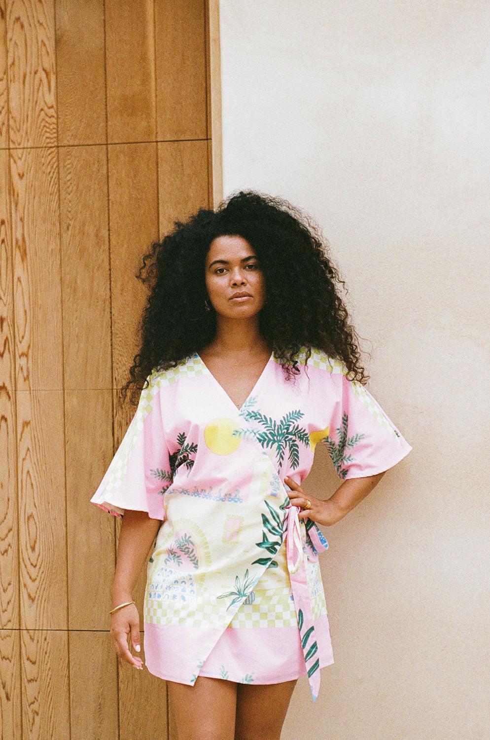 Scarlett Wrap Dress - Vista Pink Product Image