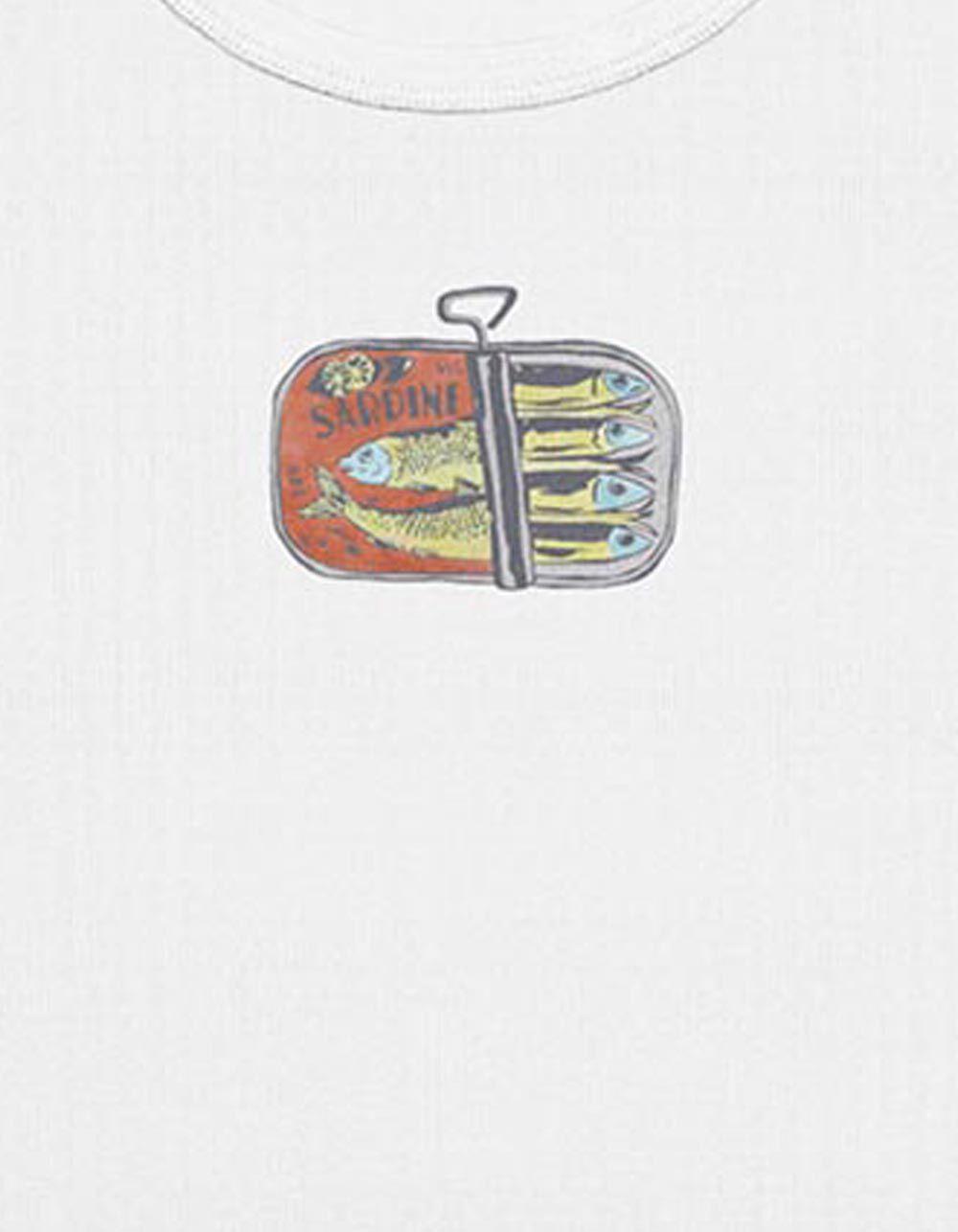SARDINES Can Womens Baby Tee Product Image