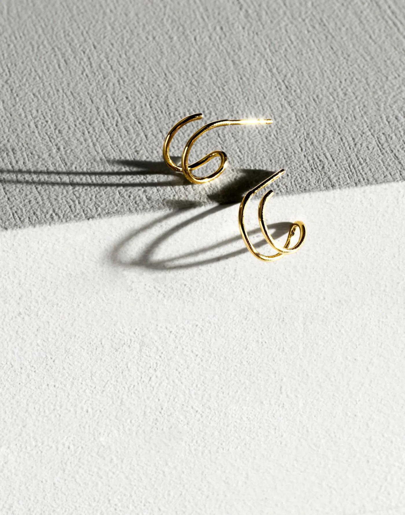 Demi-Fine Double Hoop Earrings Product Image