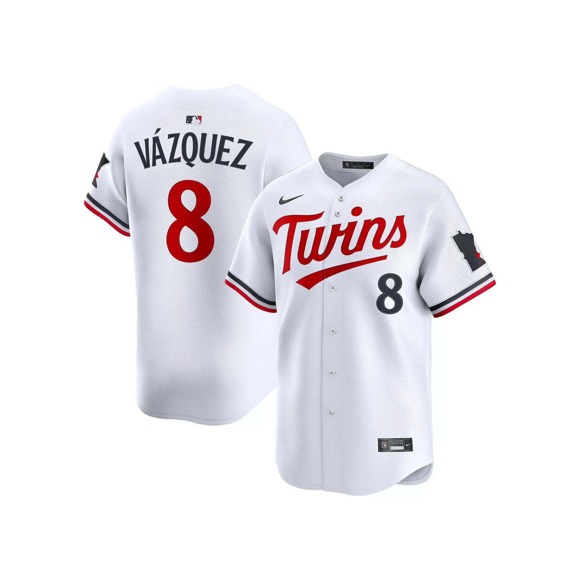 Men's Nike Christian V��zquez White Minnesota Twins Home Limited Jersey, Size: Small Product Image