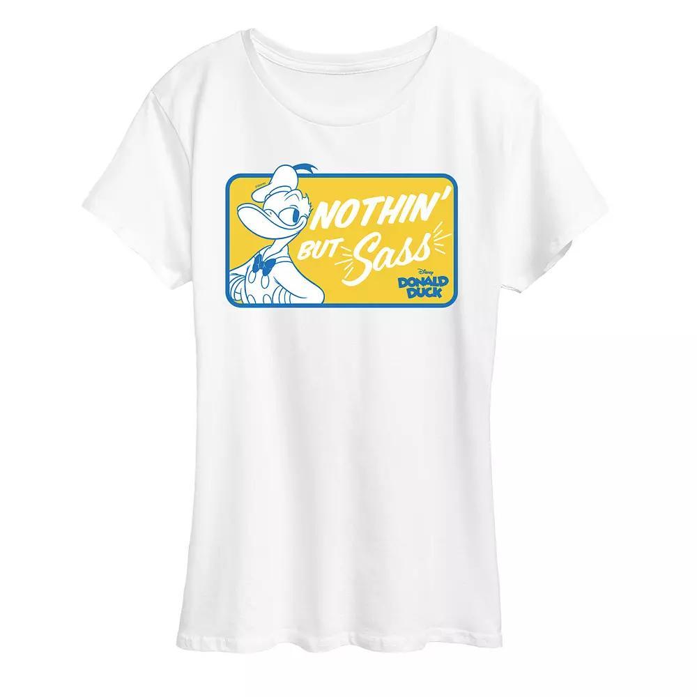 Disney's Donald Duck Women's Nothin' But Sass Graphic Tee, Size: Large, White Product Image