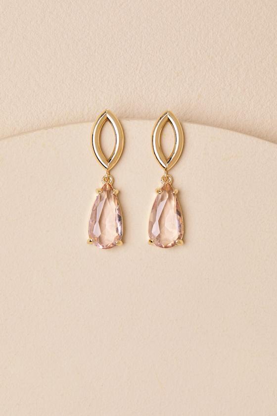 Keshi Gold Rhinestone Drop Earrings Product Image