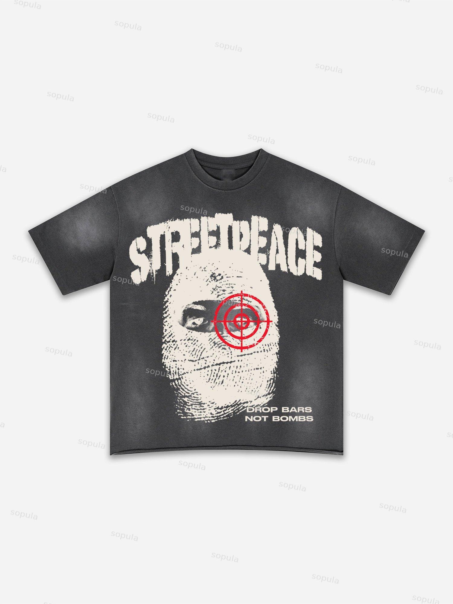 Lips Graphic Print Washed T-shirt Product Image