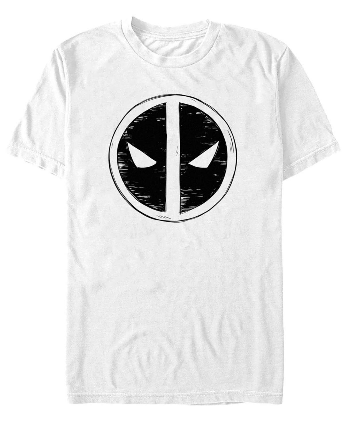 Men's Deadpool And Wolverine Emblem Sketch Graphic Tee, Size: XL, White Product Image