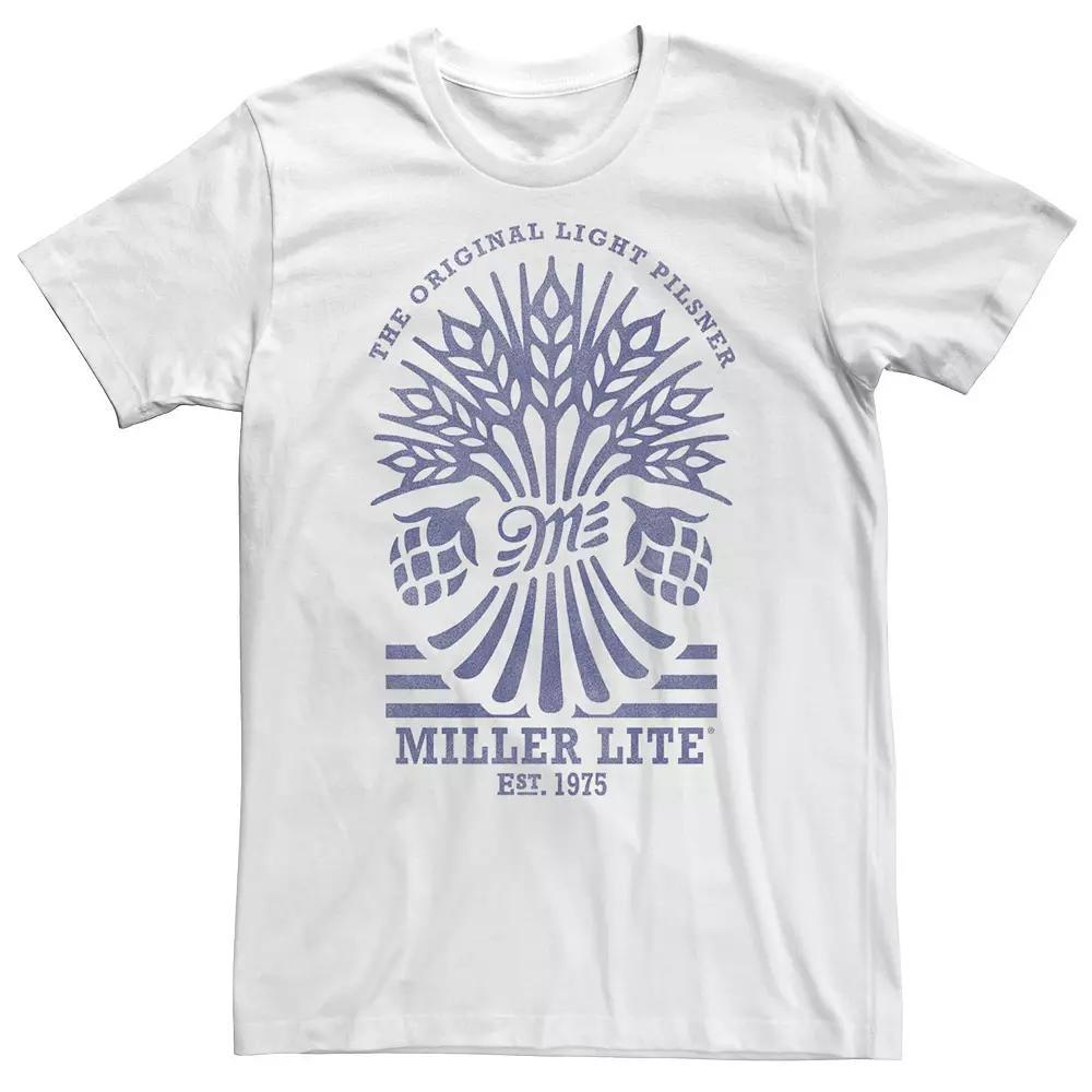 Big & Tall Miller Lite Beer Hops & Wheat Tee, Men's, Size: 4XL, White Product Image