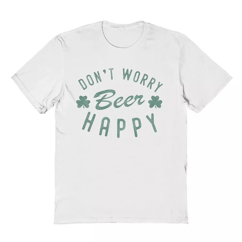 Men's Dont Worry St. Patrick's Day Graphic Tee, Size: Medium, White Product Image