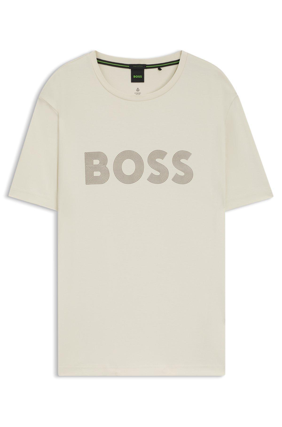 Pima-cotton T-shirt with gloss logo Product Image