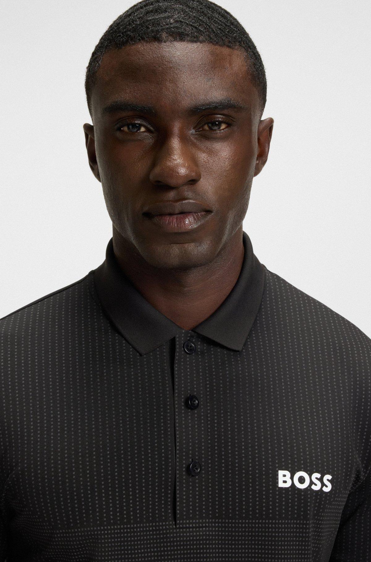 BOSS - Active slim-fit polo shirt with moisture management - Black Product Image