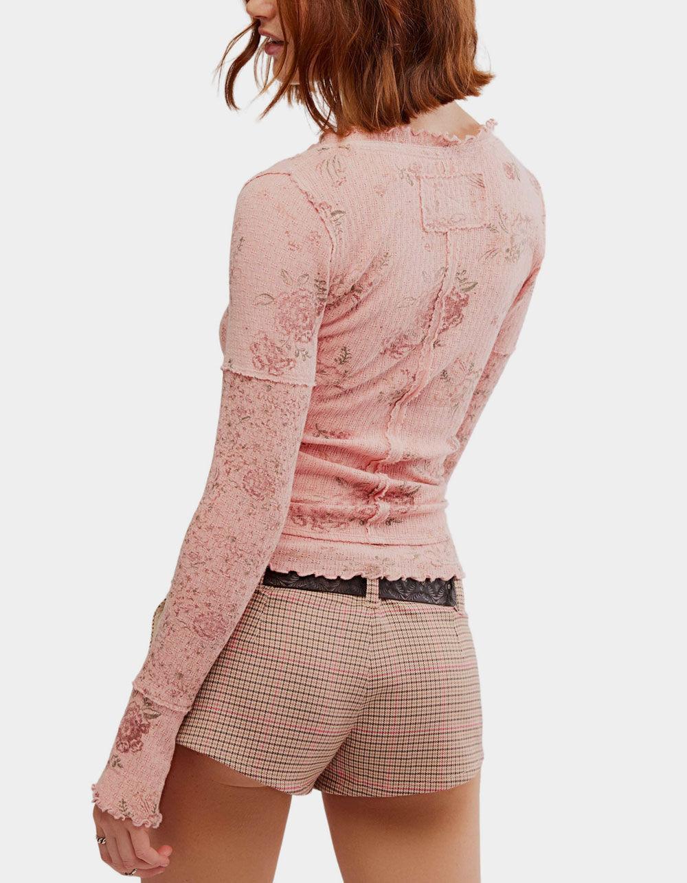 FREE PEOPLE Clover Printed Womens Thermal - PINK COMBO Product Image