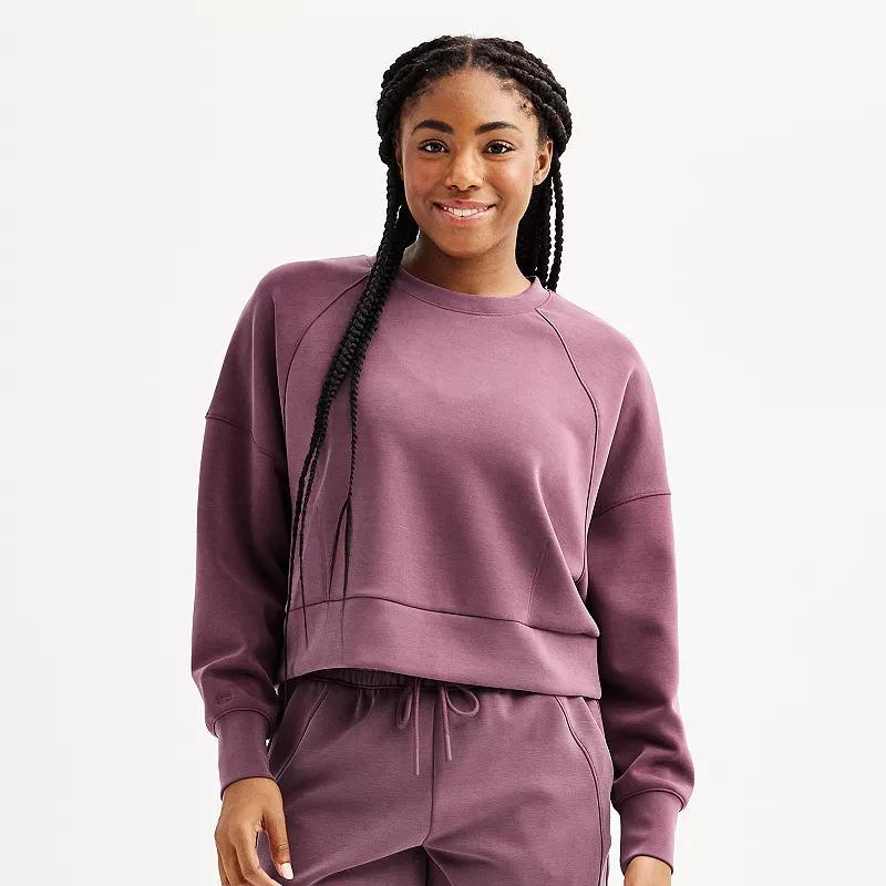 Women's FLX Solace Cropped Pullover Sweatshirt, Size: Large, Brown Trap Product Image