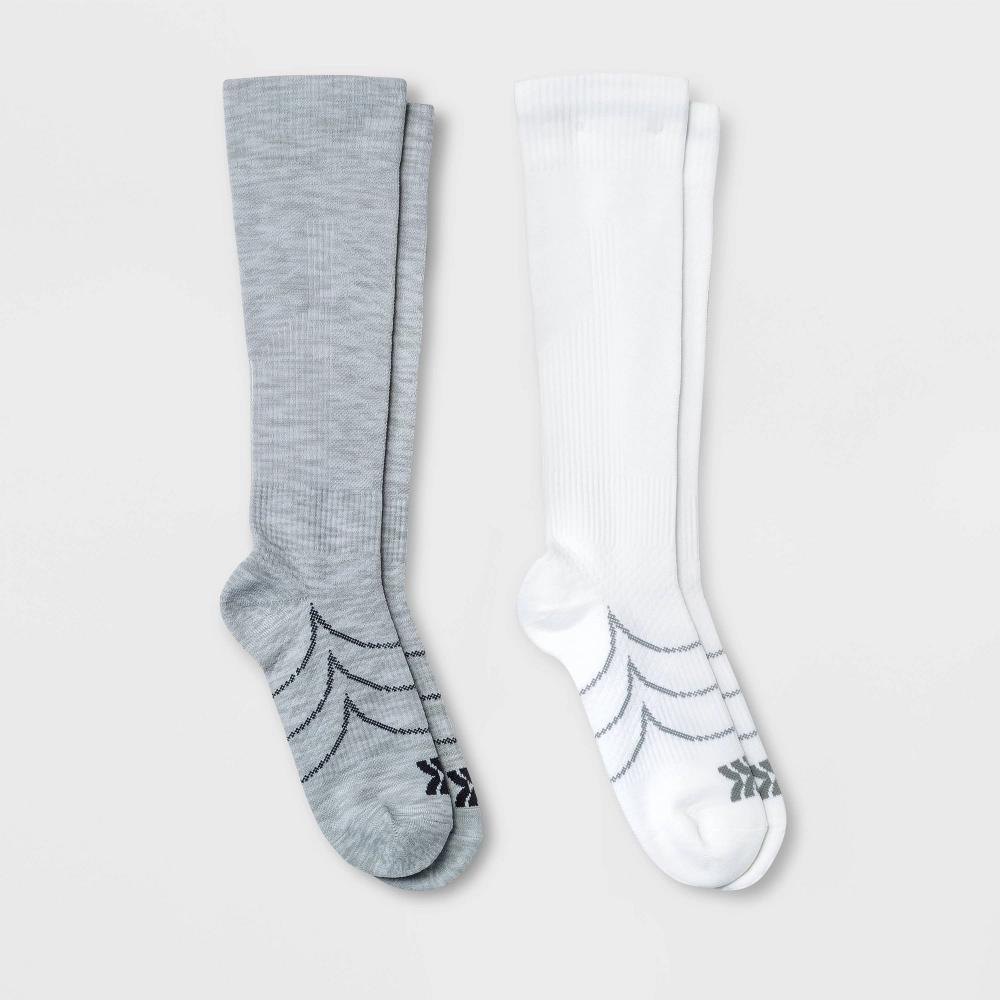 Womens Compression 2pk Knee High Socks - All In Motion 4-10: Moisture Wicking, Arch Support Product Image