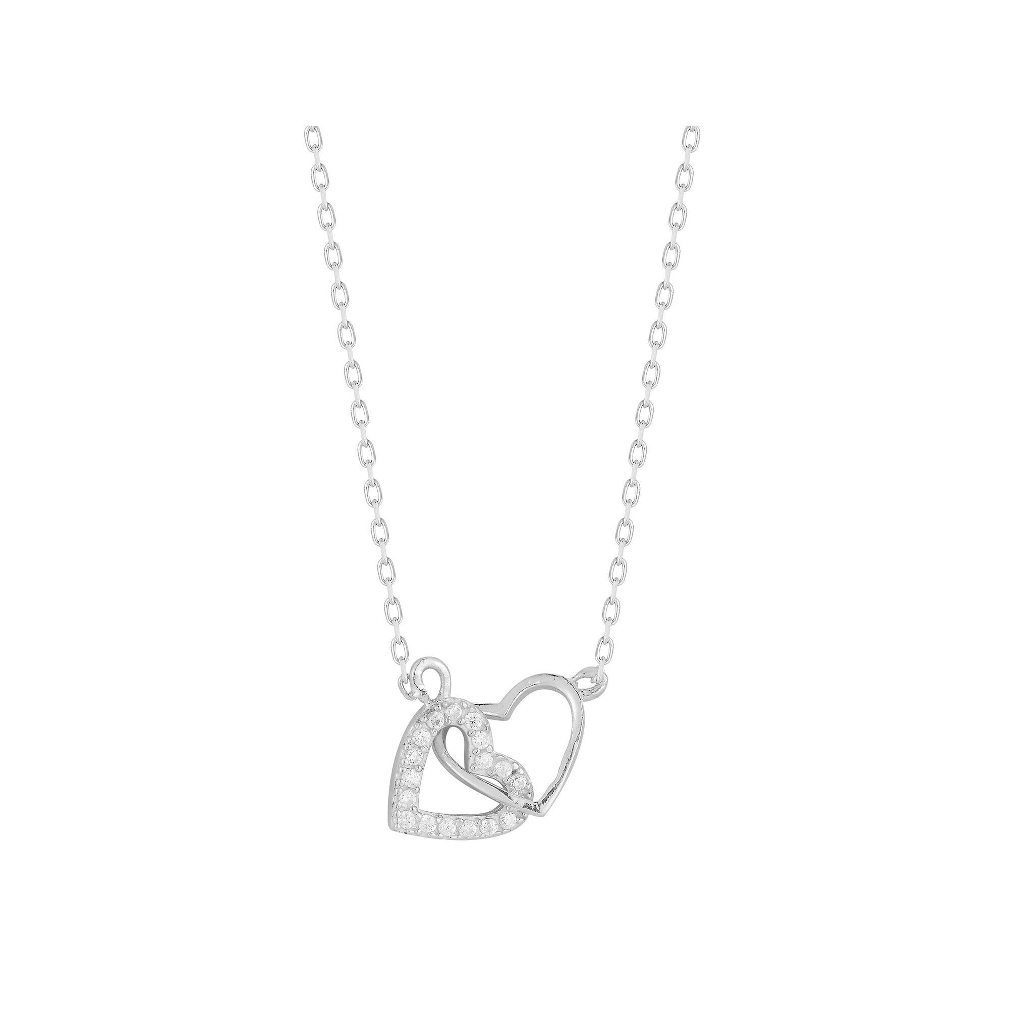 Sunkissed Sterling Sterling Silver Cubic Zirconia Linked Hearts Necklace, Women's, Size: 18", Gold Tone Product Image