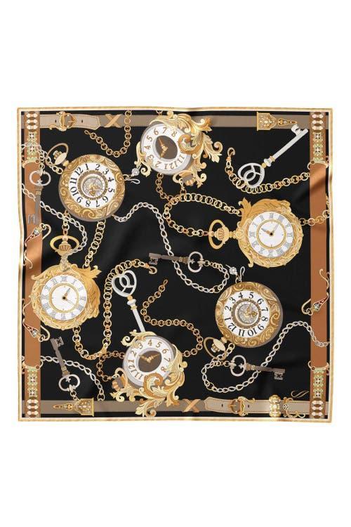 Elizabetta Like Clockwork - Silk Pocket Square for Men in Navy at Nordstrom Product Image