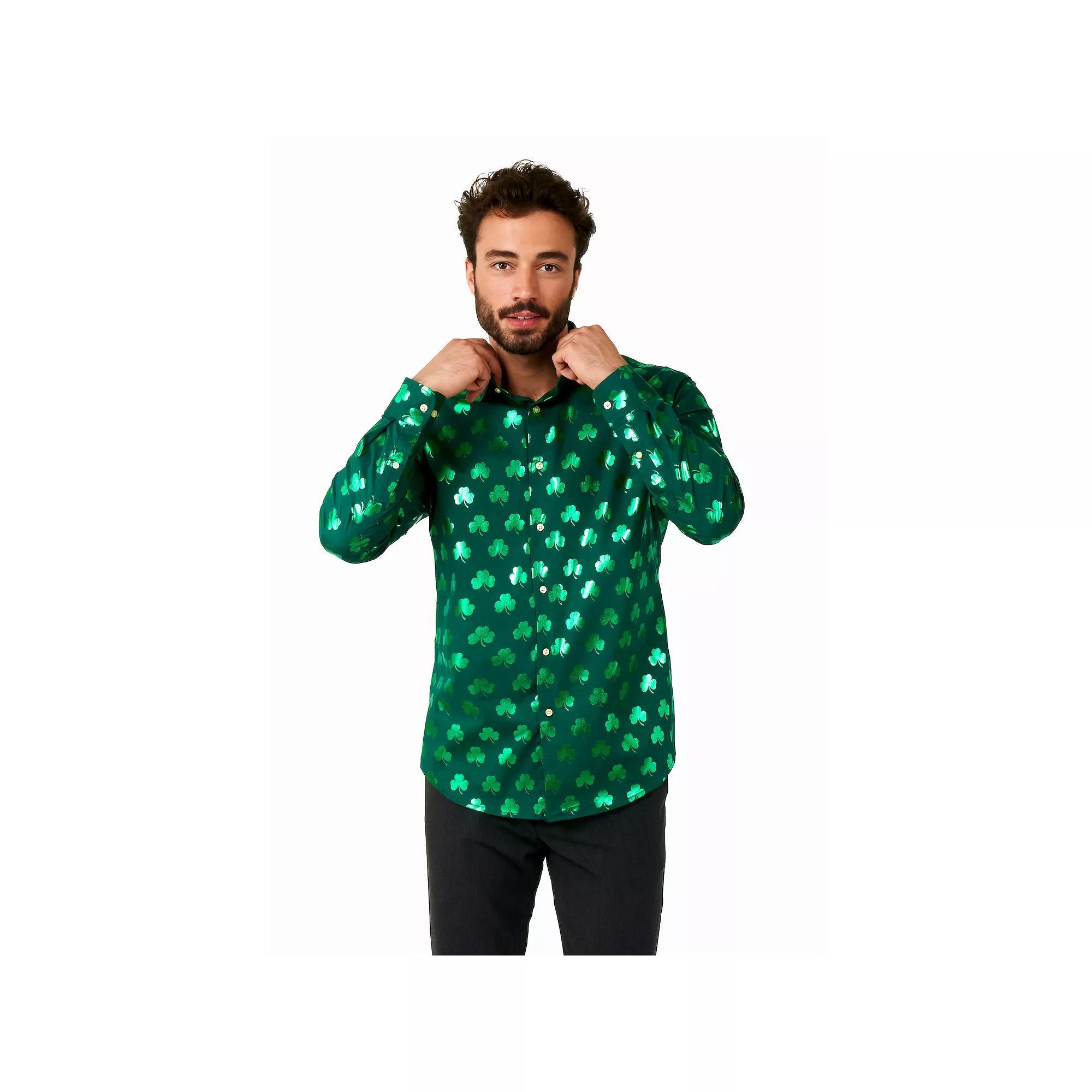 Men's OppoSuits Button-Down Dress Shirt, Size: XS, Shiny Shamrock Product Image