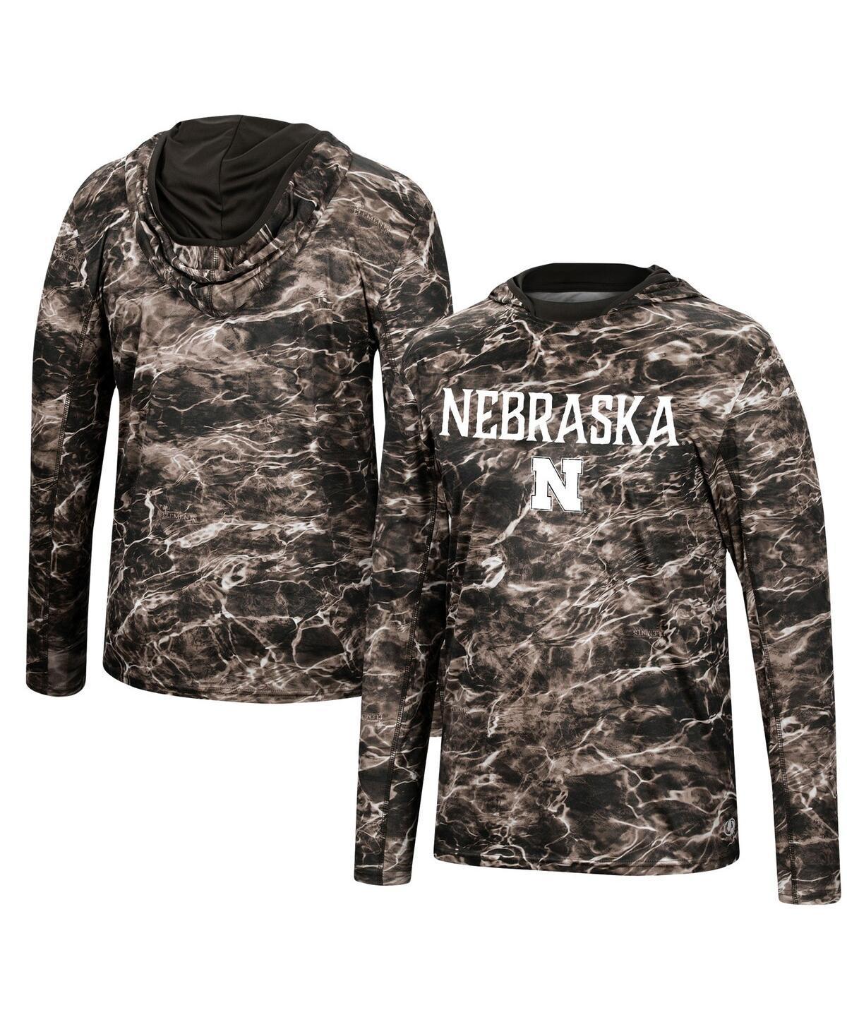 Men's Colosseum Black Iowa State Cyclones Mossy Oak SPF 50 Performance Long Sleeve Hoodie T-Shirt, Size: Large Product Image
