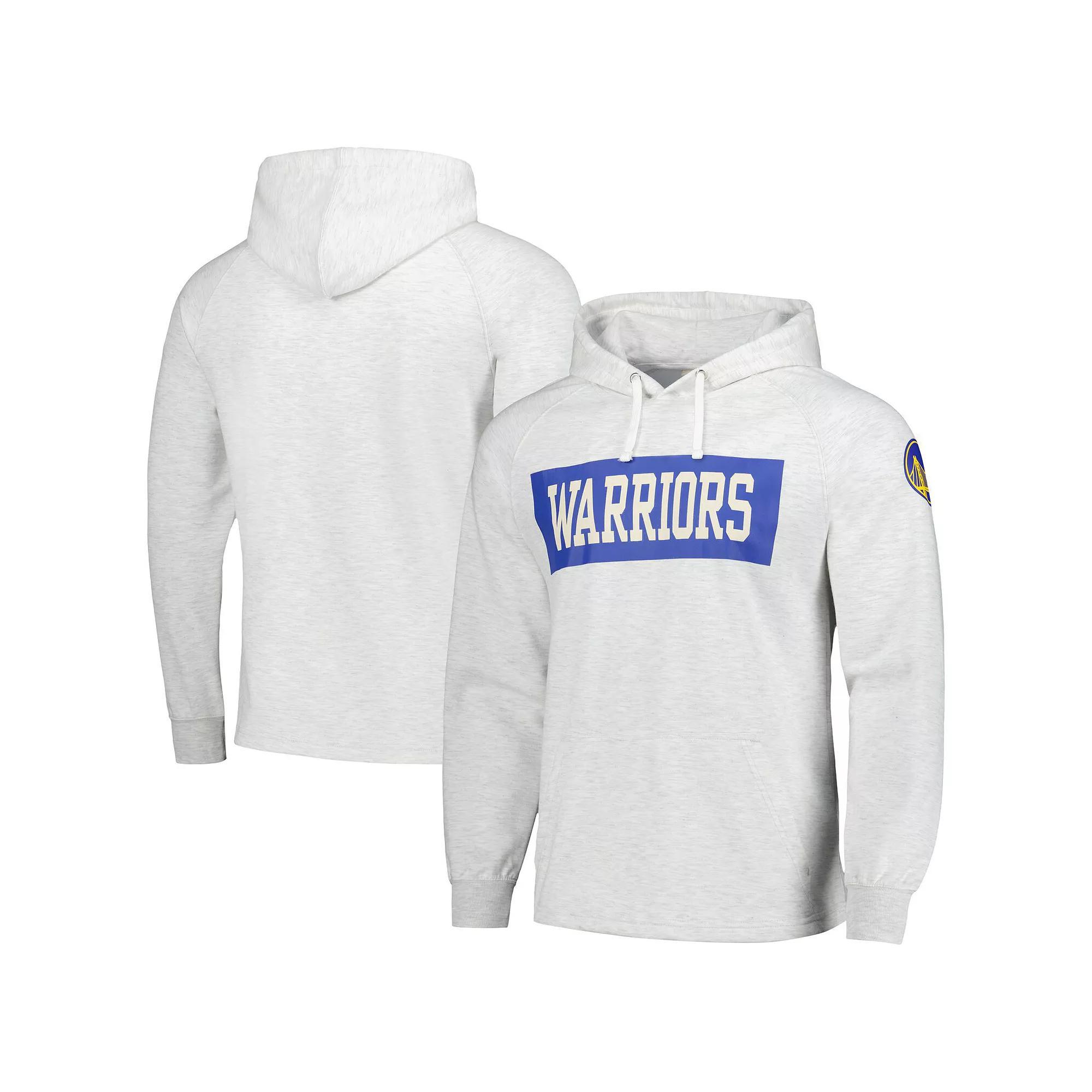 Men's Fanatics Ash Golden State Warriors Softhand Raglan Tri-Blend Pullover Hoodie, Size: Large, Black Product Image