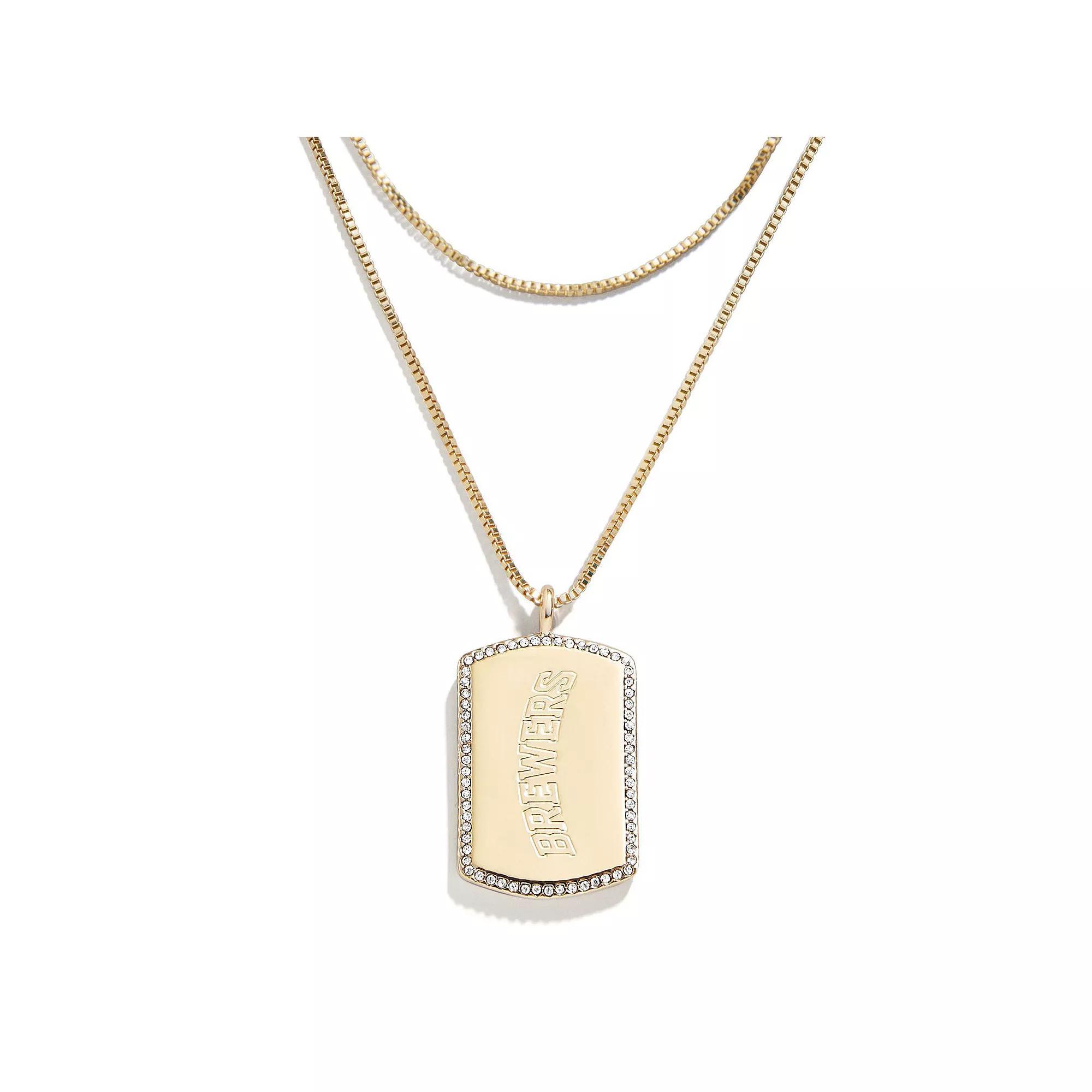 WEAR by Erin Andrews x Baublebar Cleveland Guardians Dog Tag Necklace, Women's, Grd Gold Product Image