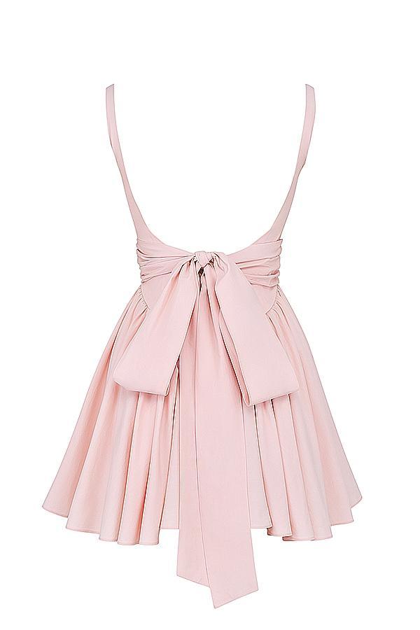 Florianne  soft peach bow mini dress Product Image