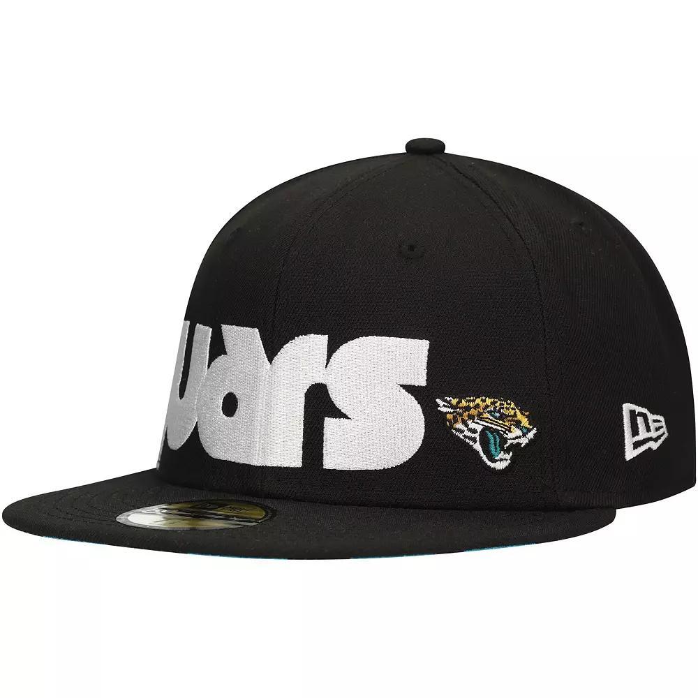 Men's New Era Black Jacksonville Jaguars Checkered Undervisor 59FIFTY Fitted Hat, Size: 7 1/2 Product Image