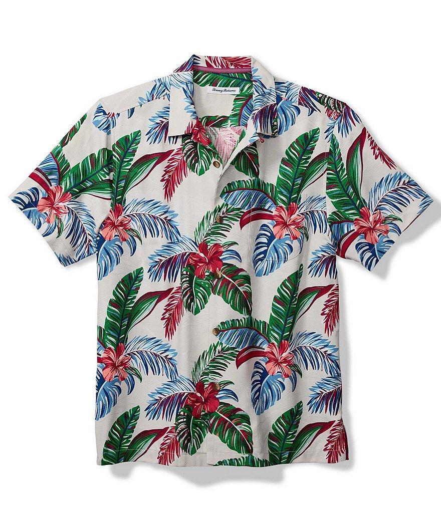 Tommy Bahama Frond Fushion Short Sleeve Jacquard Silk-Blend Shirt Product Image
