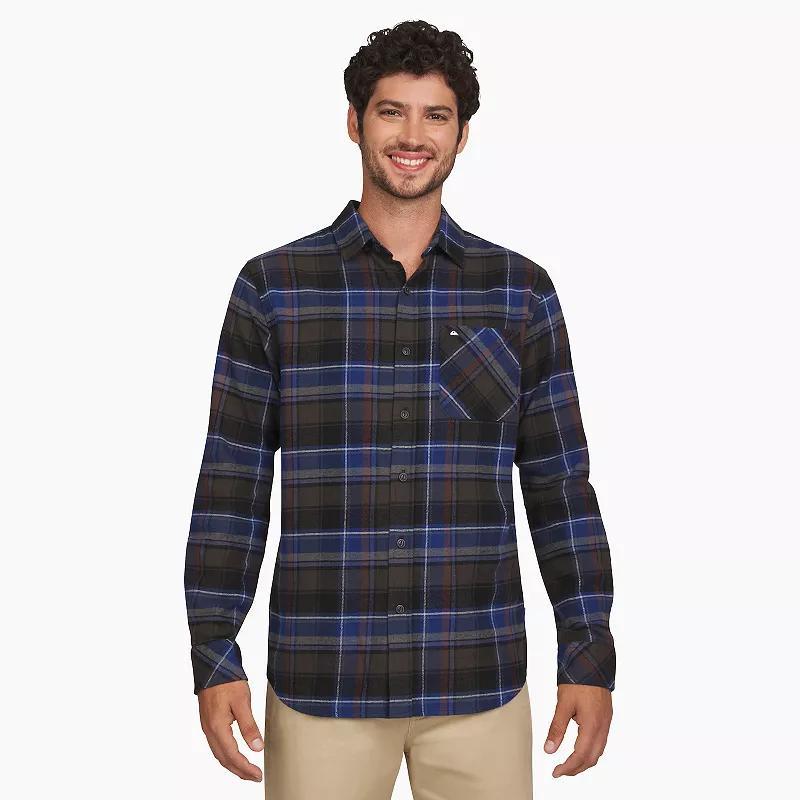 Men's Quiksilver Flannel Button Down Shirt, Size: Medium, Estate Blue Product Image