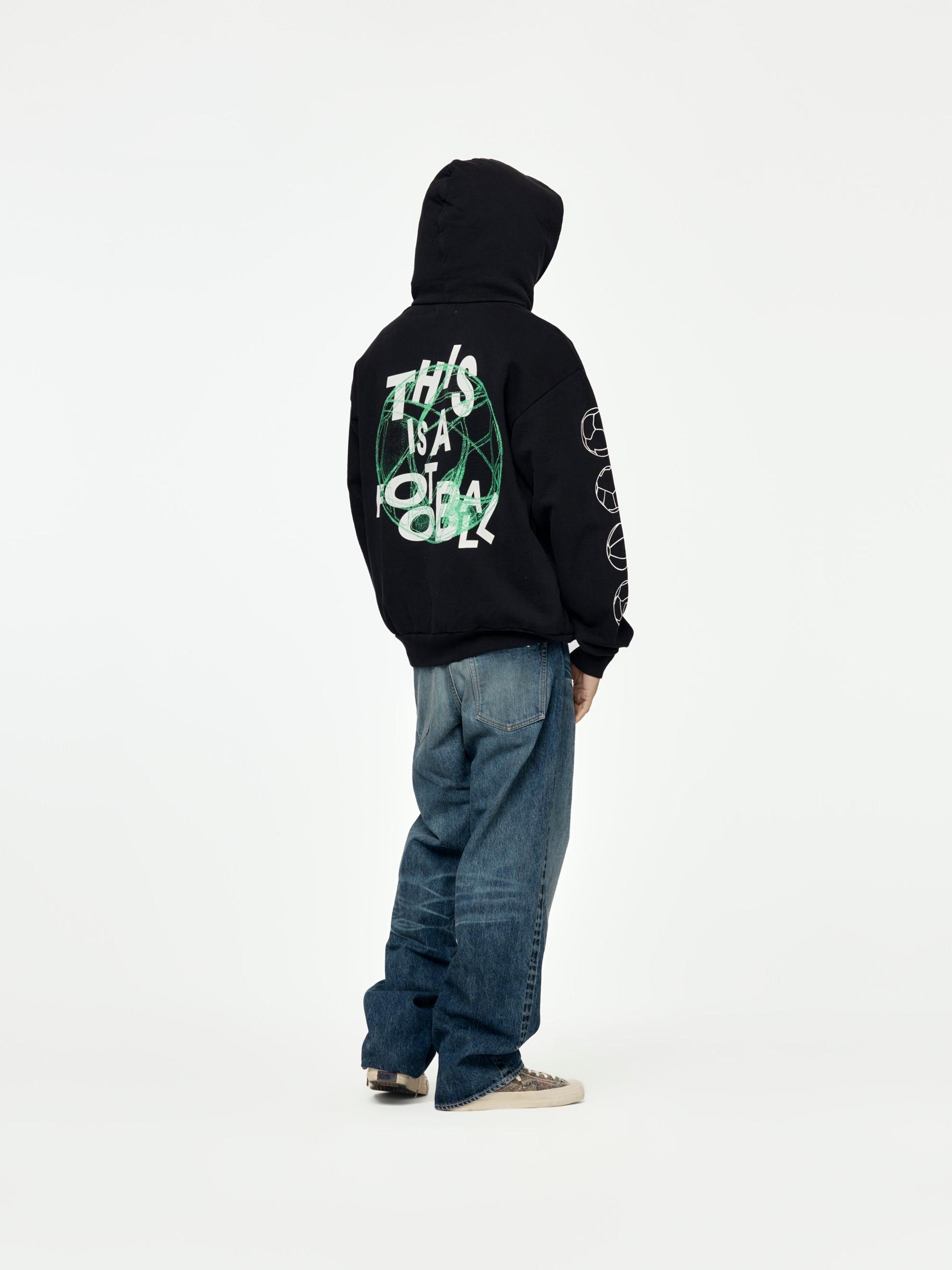 This is a Football Hoodie (Black) Product Image