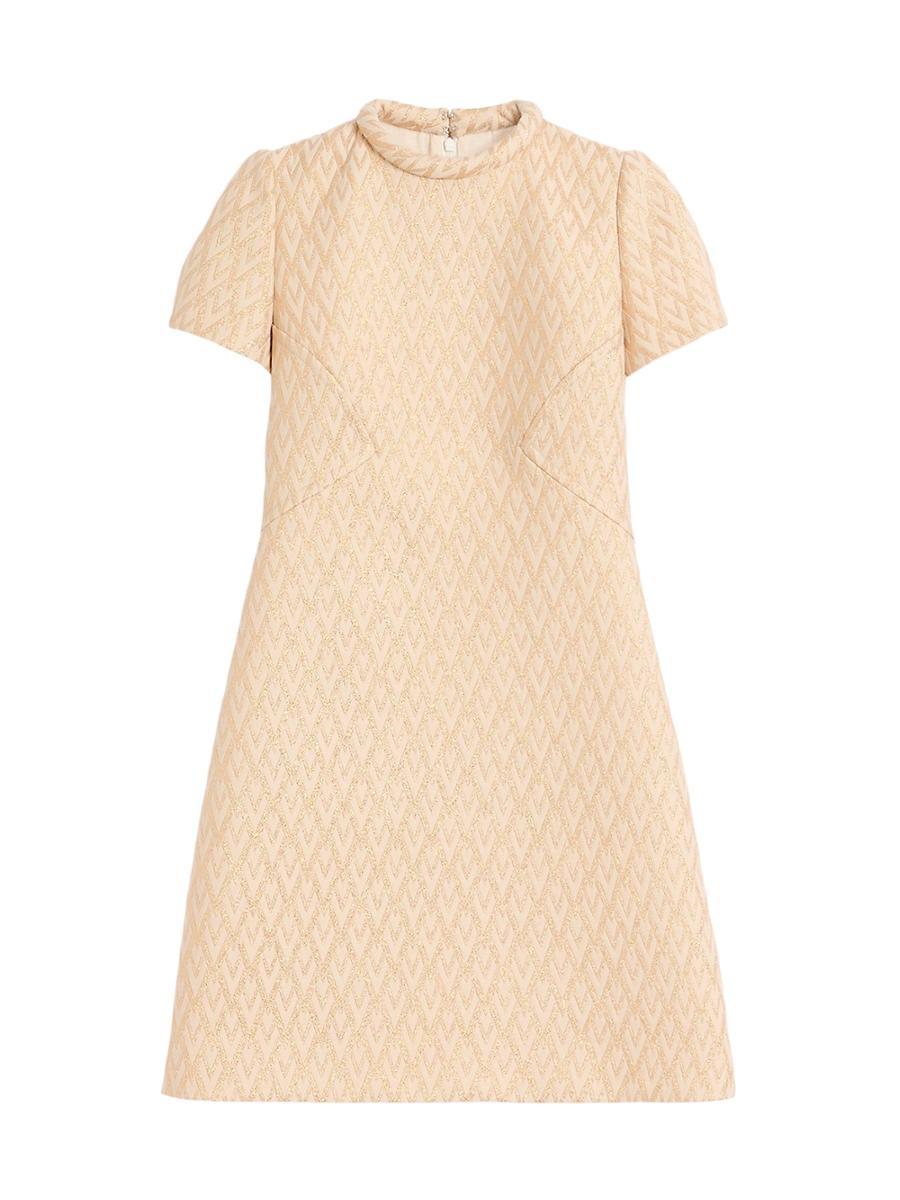 Womens Short Dress in Lurex Jacquard Toute La V Product Image