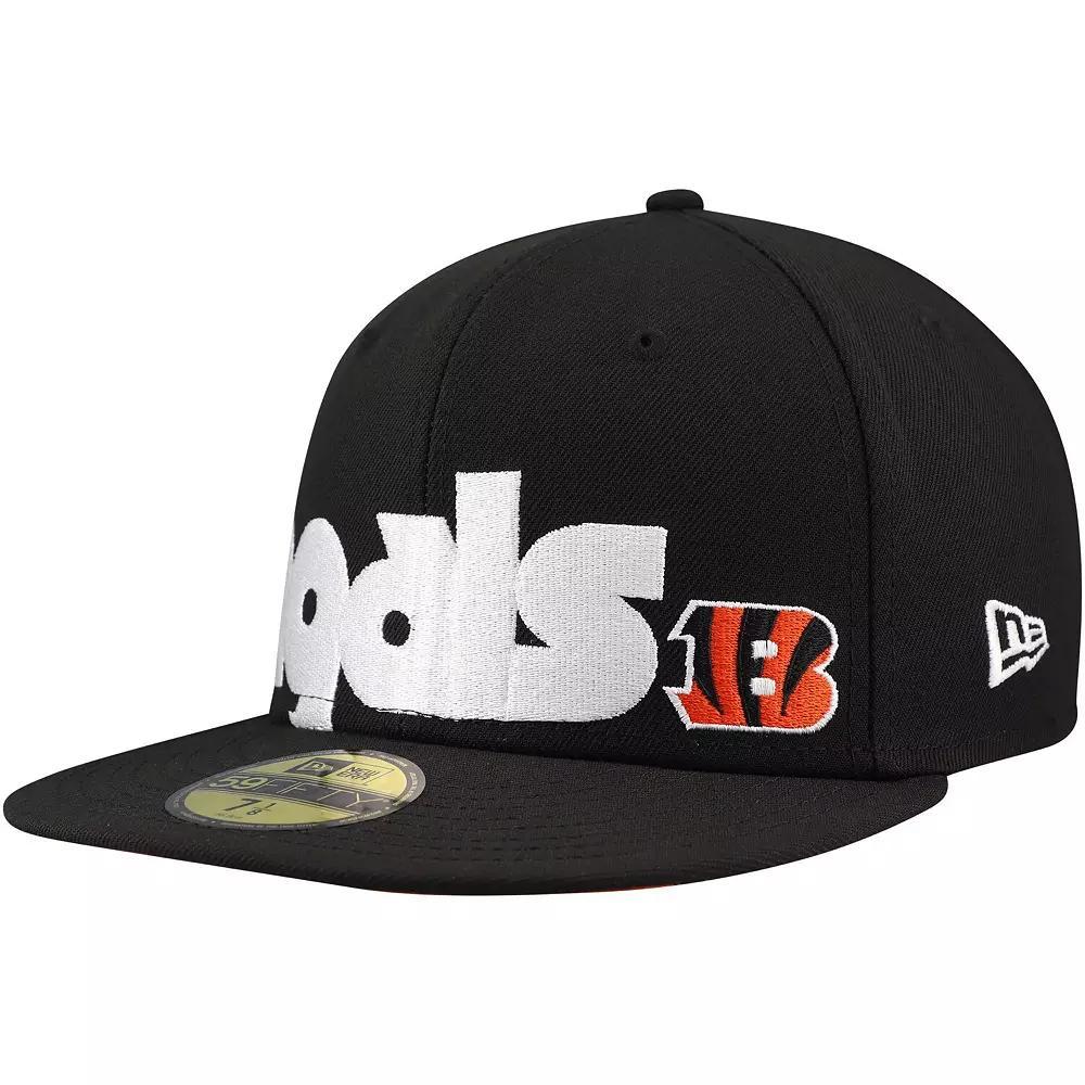 Men's New Era Black Cincinnati Bengals Checkered Undervisor 59FIFTY Fitted Hat, Size: 7 1/4 Product Image