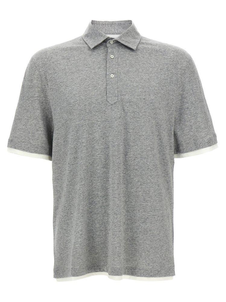 BRUNELLO CUCINELLI Layered Button In Grey Product Image