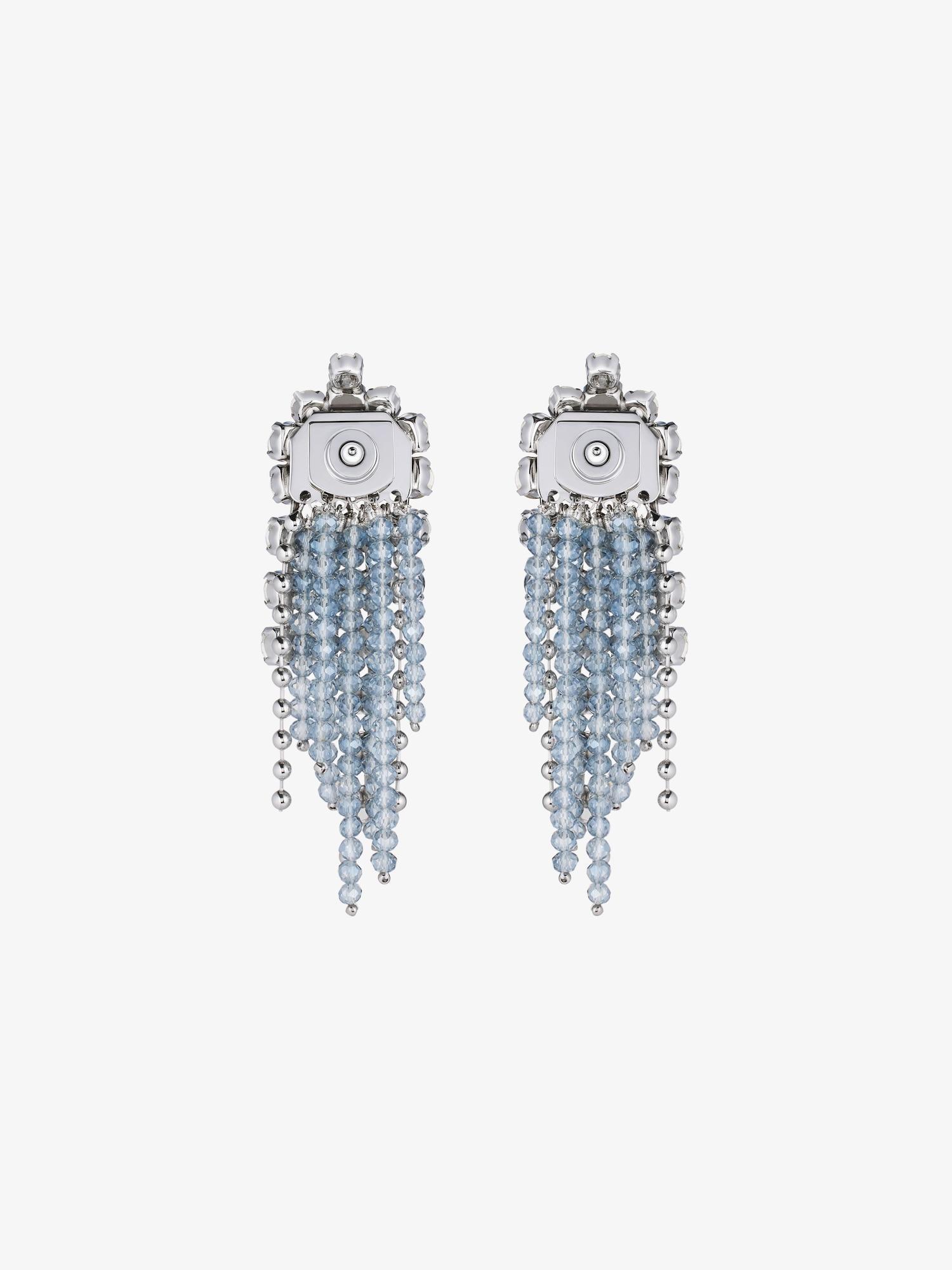Crystal Bow earrings in metal with crystals and pearls Product Image