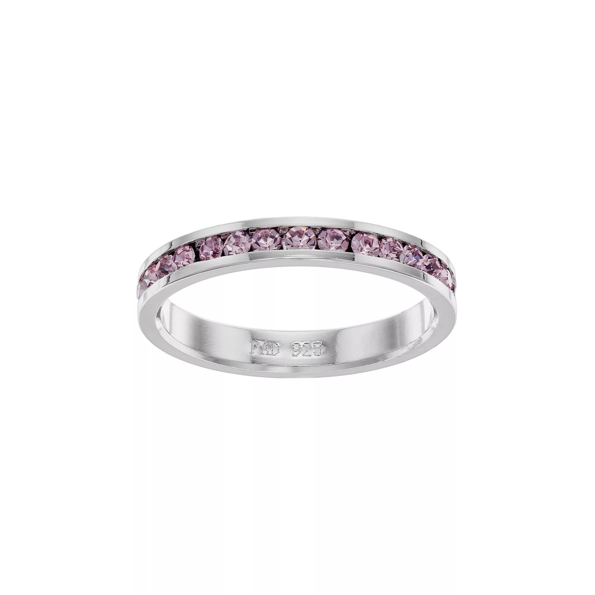 Traditions Jewelry Company Sterling Silver Crystal Birthstone Eternity Ring, Womens March Product Image