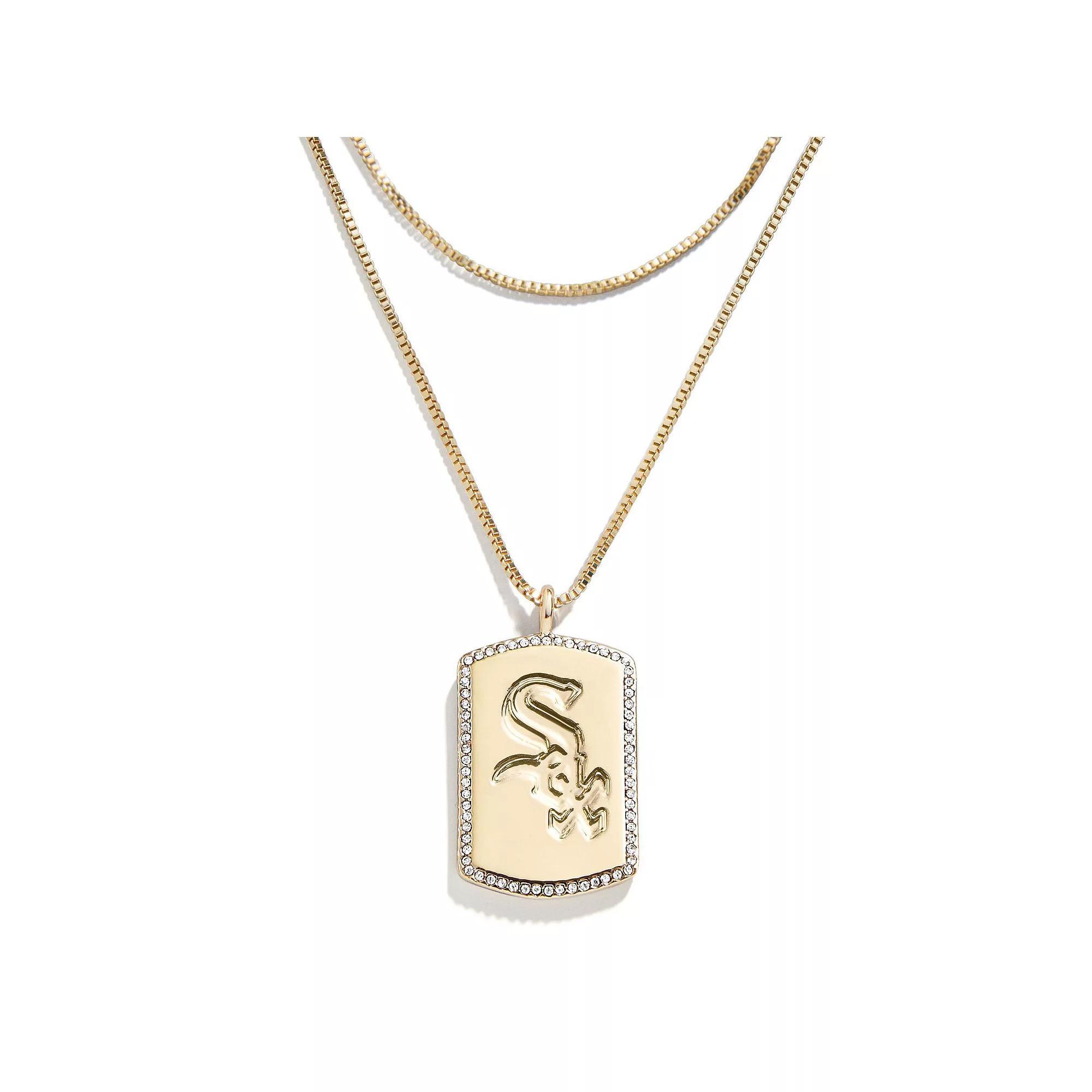 WEAR by Erin Andrews x Baublebar Chicago White Sox Dog Tag Necklace, Women's, Gold Product Image