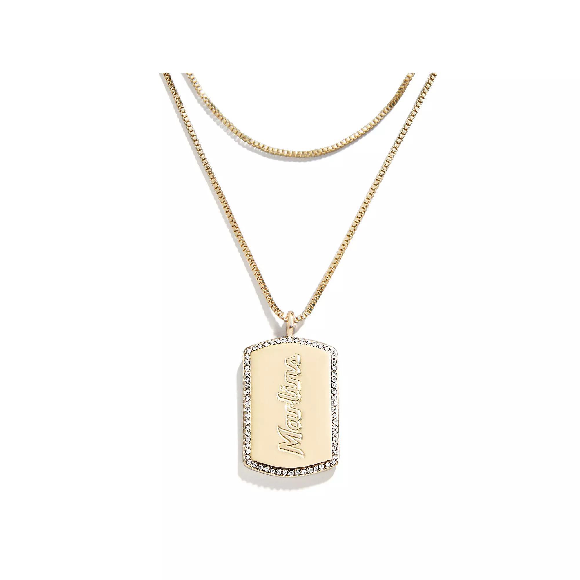 WEAR by Erin Andrews x Baublebar New York Yankees Dog Tag Necklace, Women's, Gold Product Image