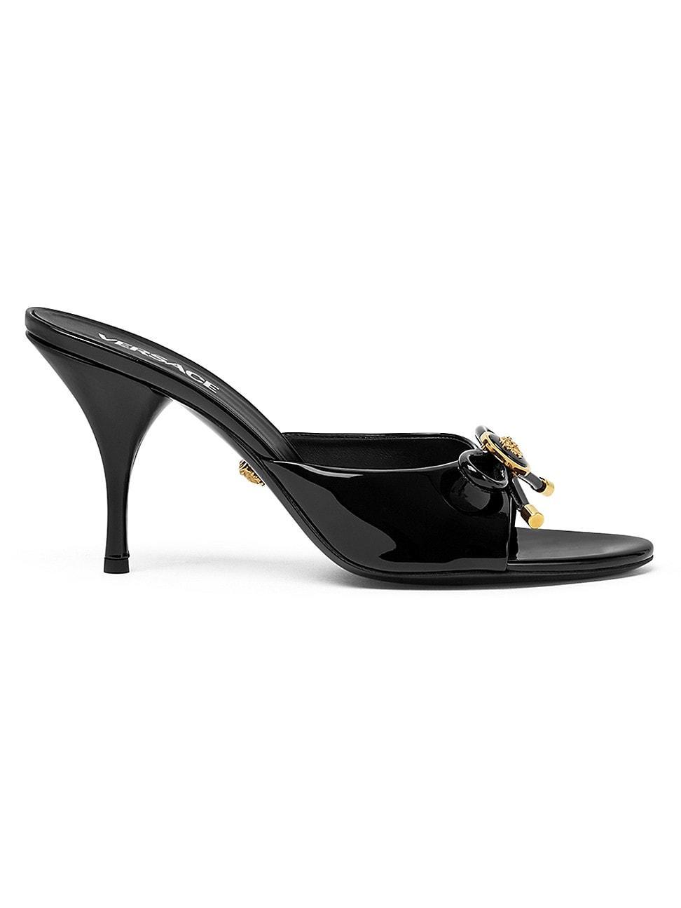 Womens Opera Bow 85MM Patent Leather Mules Product Image