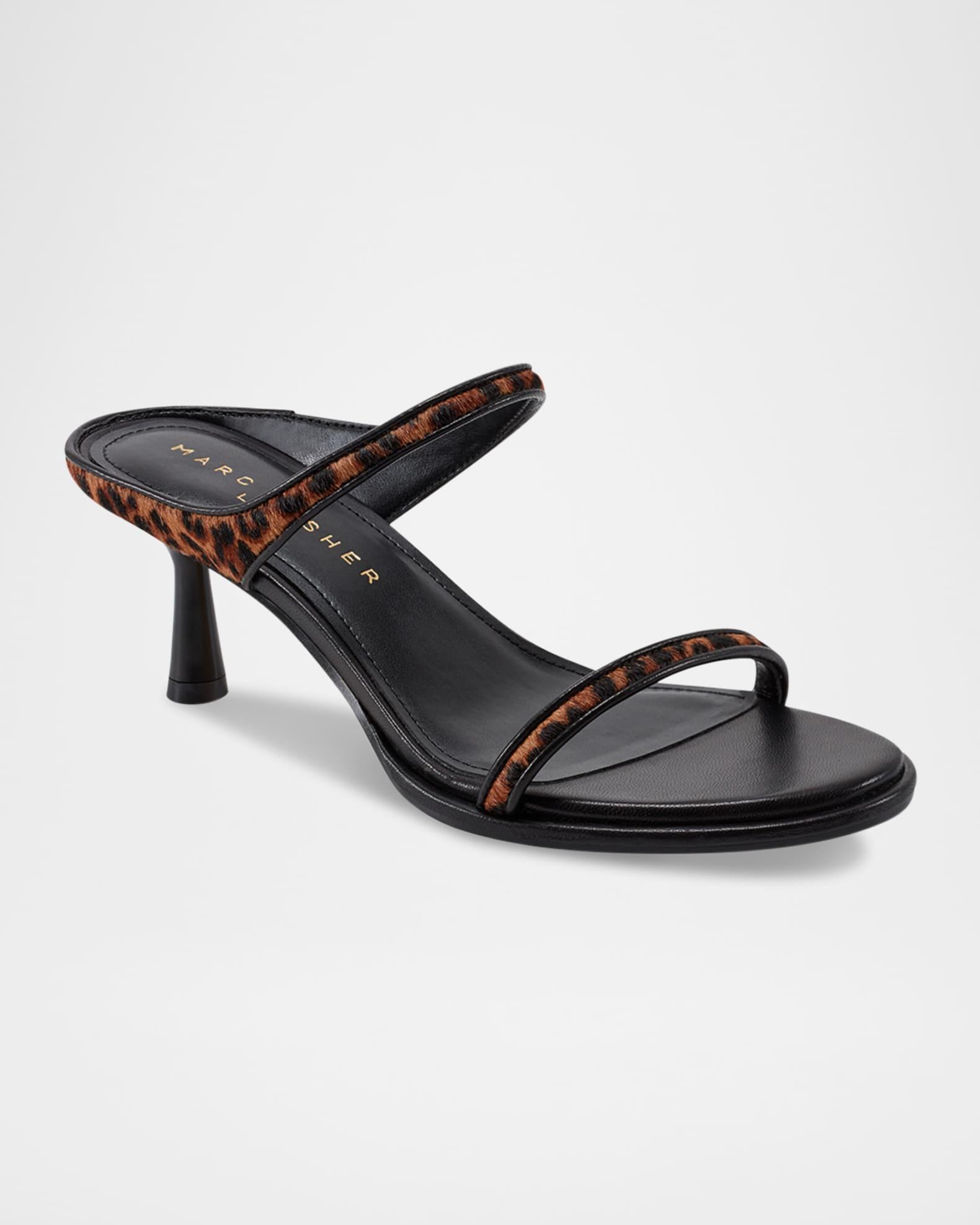 Alonde Leopard Calf Hair Sandals  Product Image