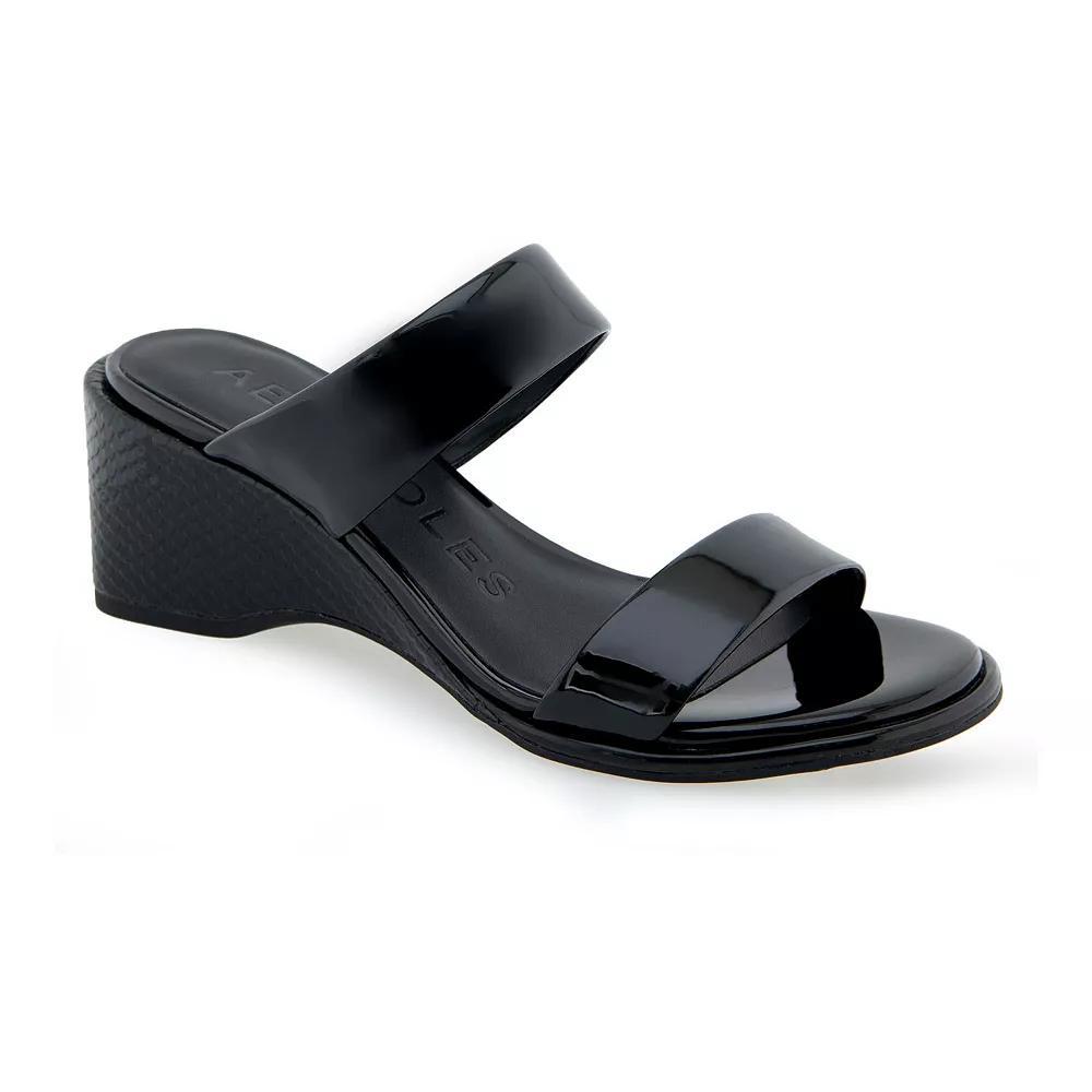 Aerosoles Norine Women's Wedge Slide Sandals, Size: 5.5, Black Patent Pu Product Image